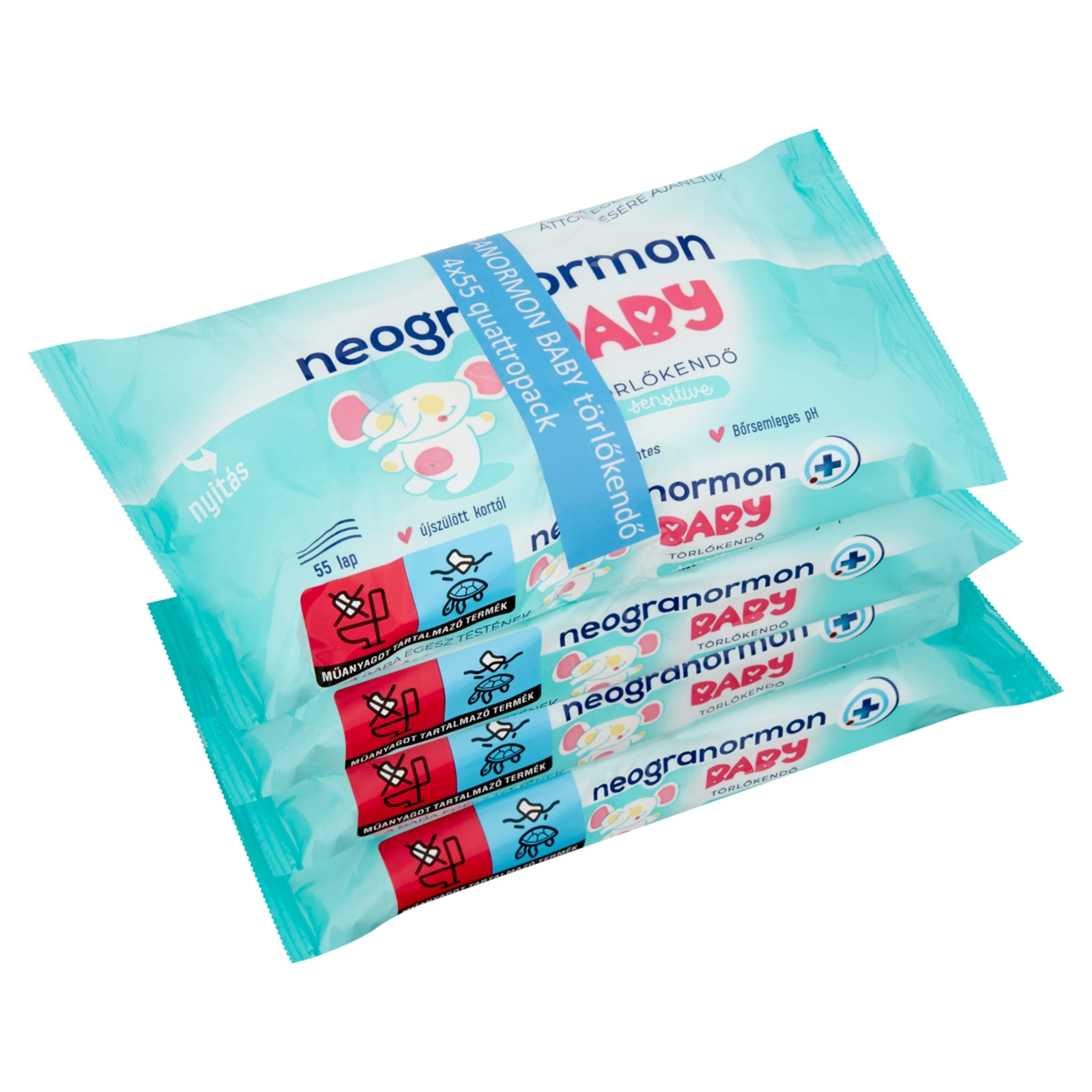Neogranormon Sensitive Törlőkendő Érzékeny Bőrre - 4x55 db-2