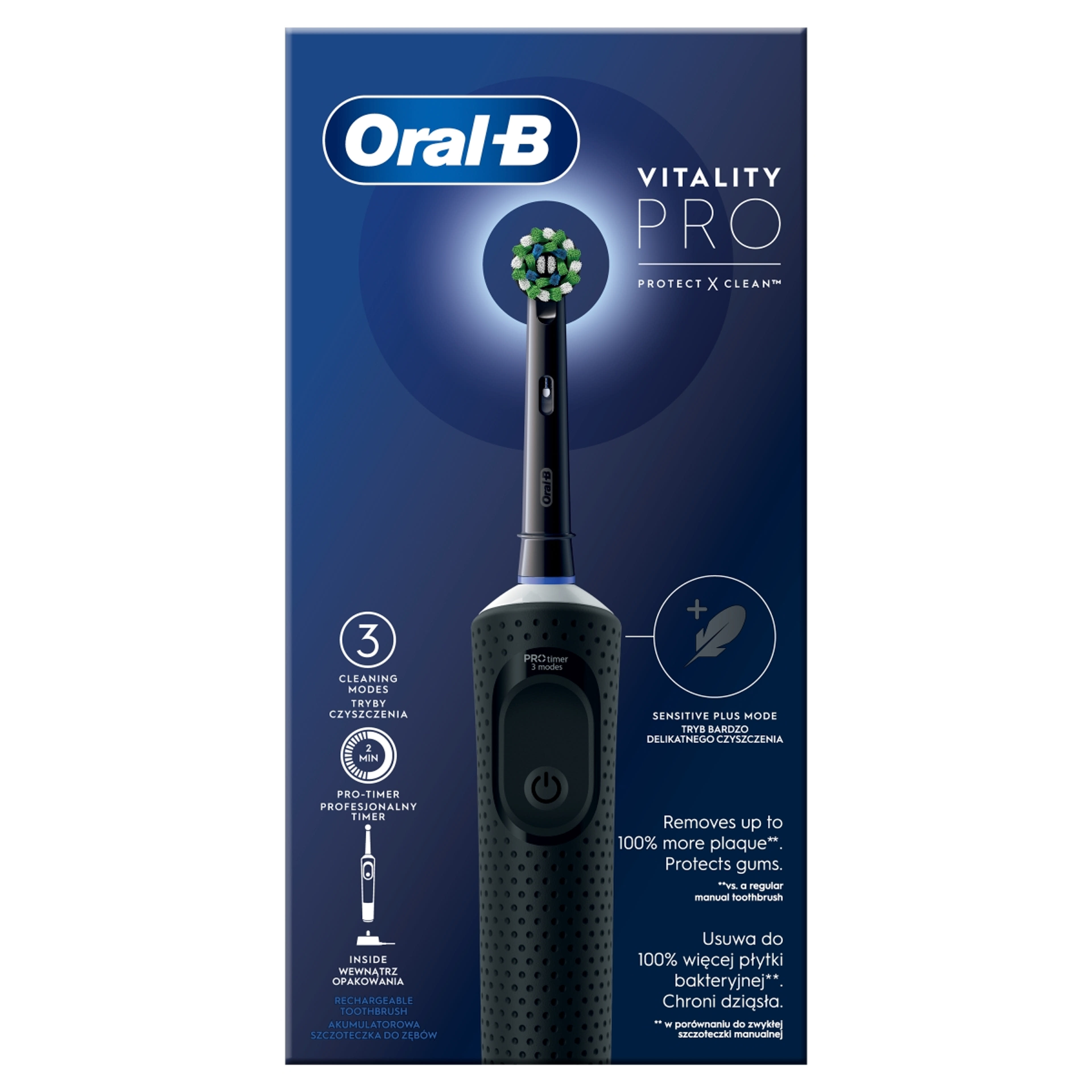 Oral-B Vitality Pro elektromos fogkefe, fekete - 1 db-1
