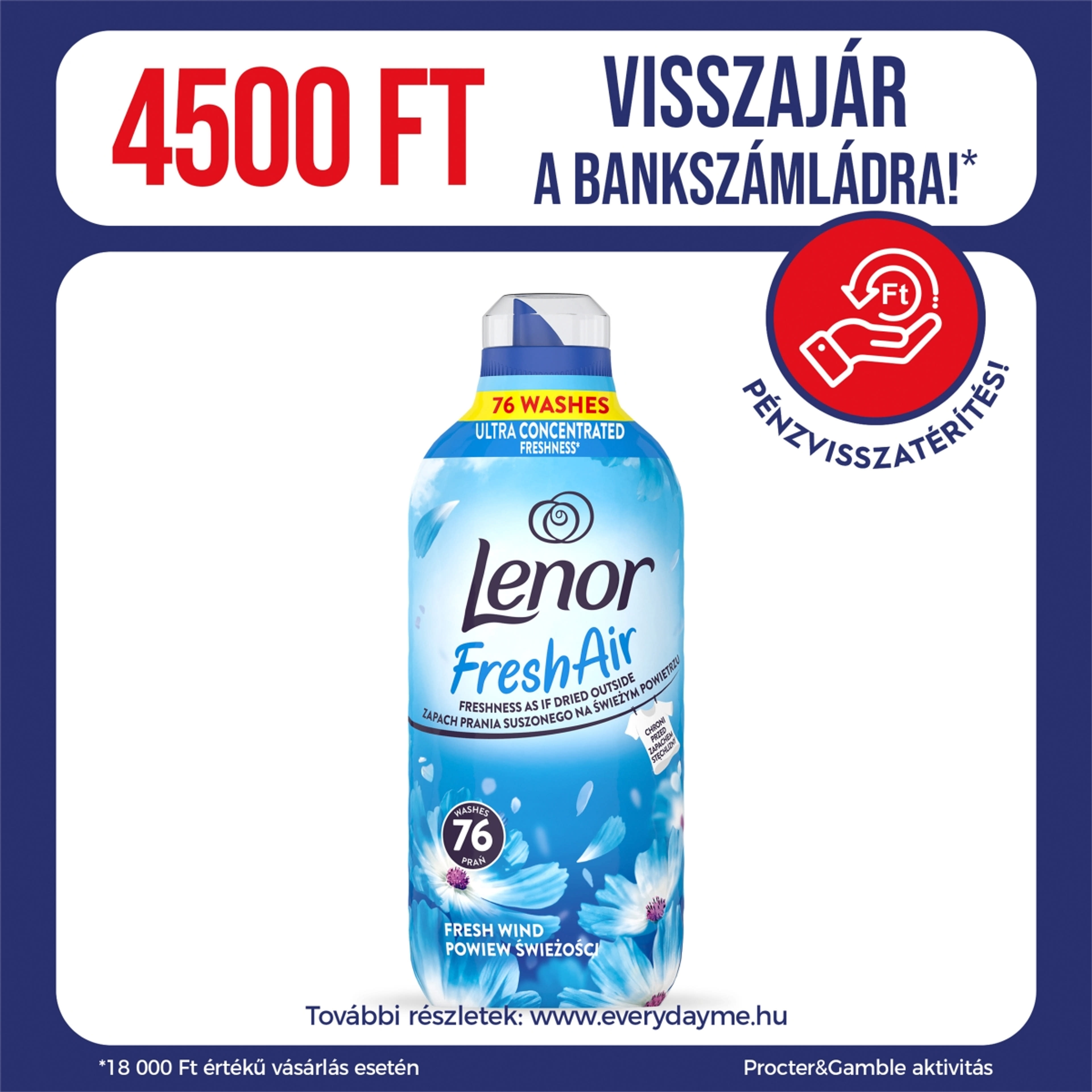 Lenor Fresh Wind öblítő 76 mosáshoz - 1064 ml
