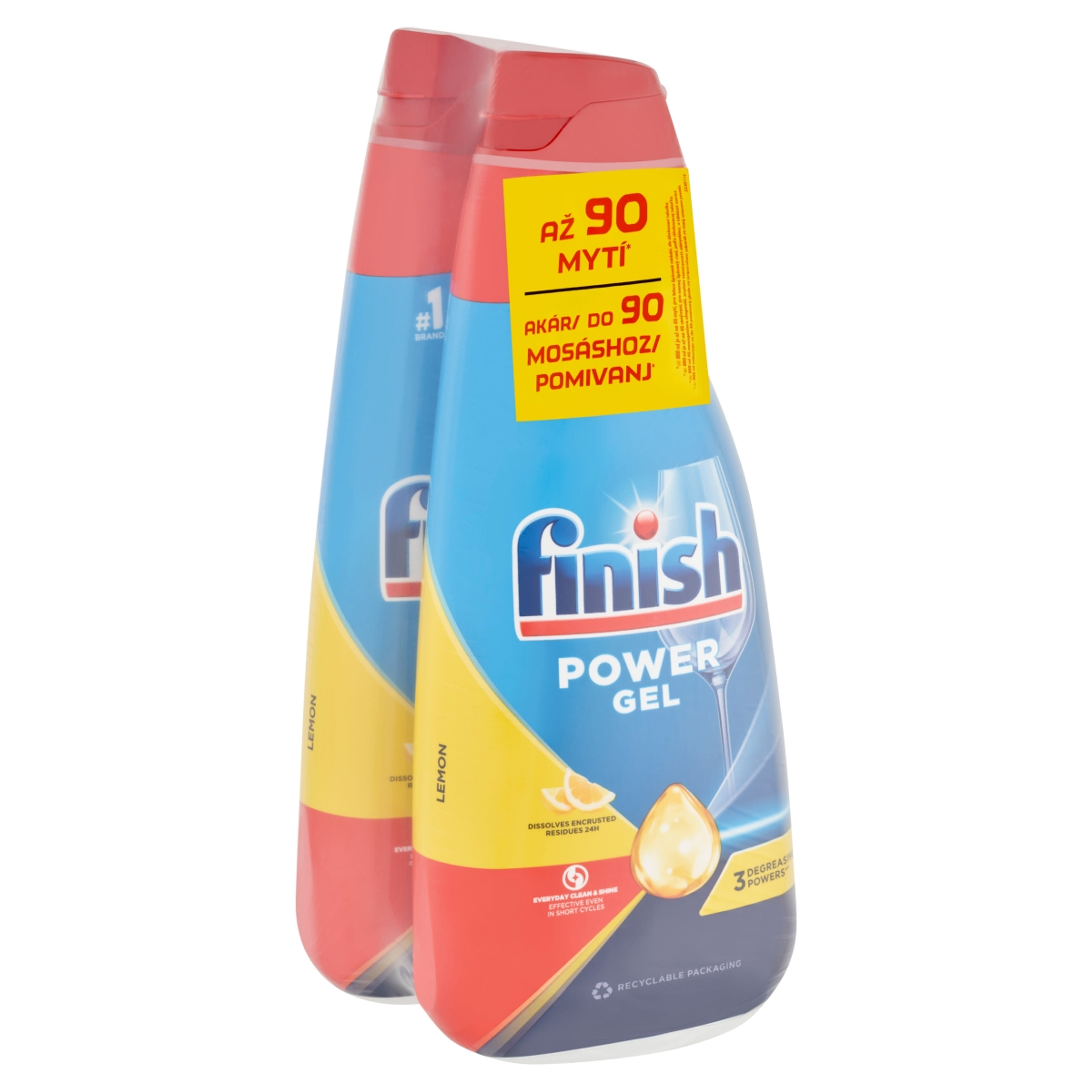 Finish Power Gel Citrom gépi mosogató gél 90 mosás 2 x 900 ml - 1800 ml-2