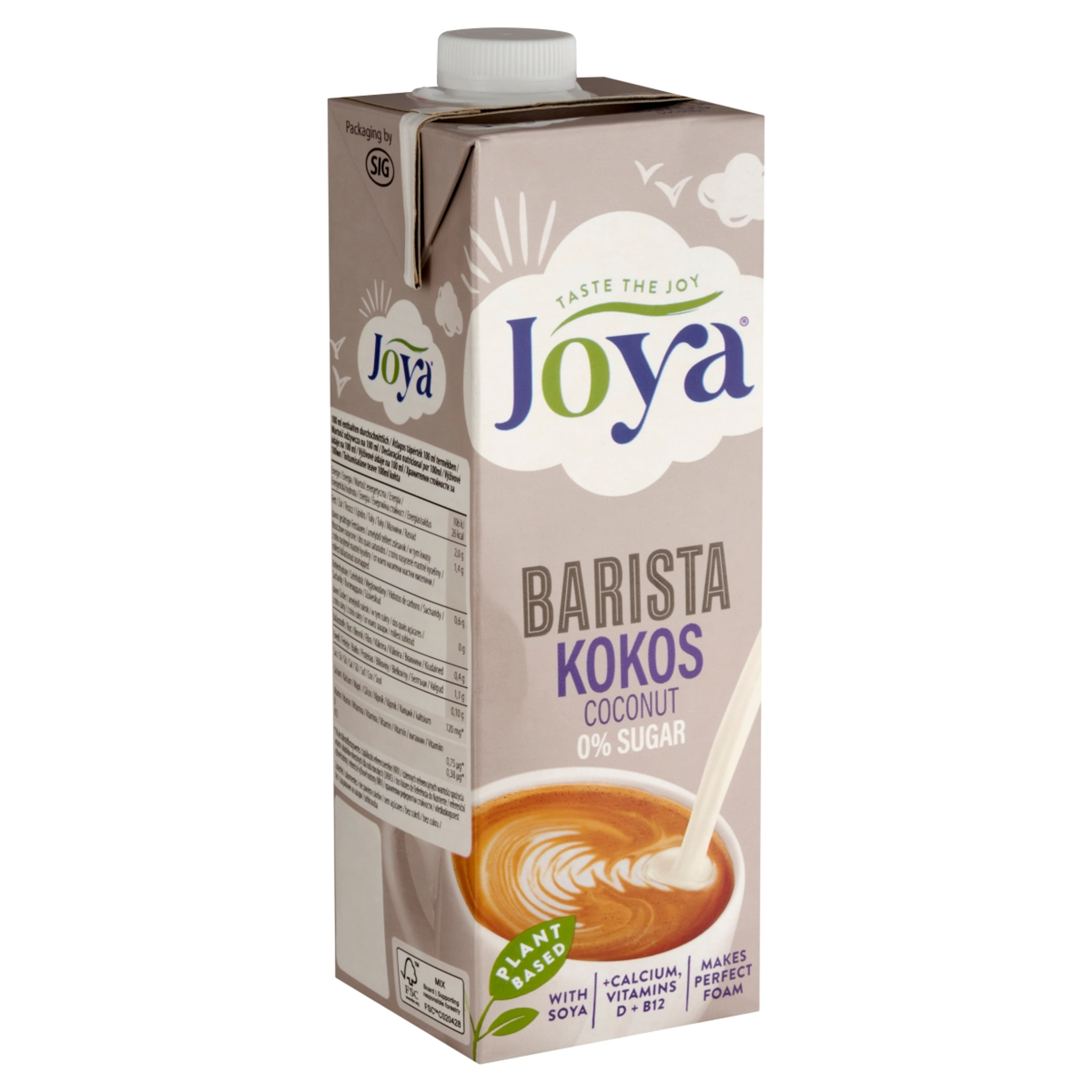 Joya Barista UHT kókuszital szójával, kalciummal, D- és B12-vitaminnal - 1000 ml-2