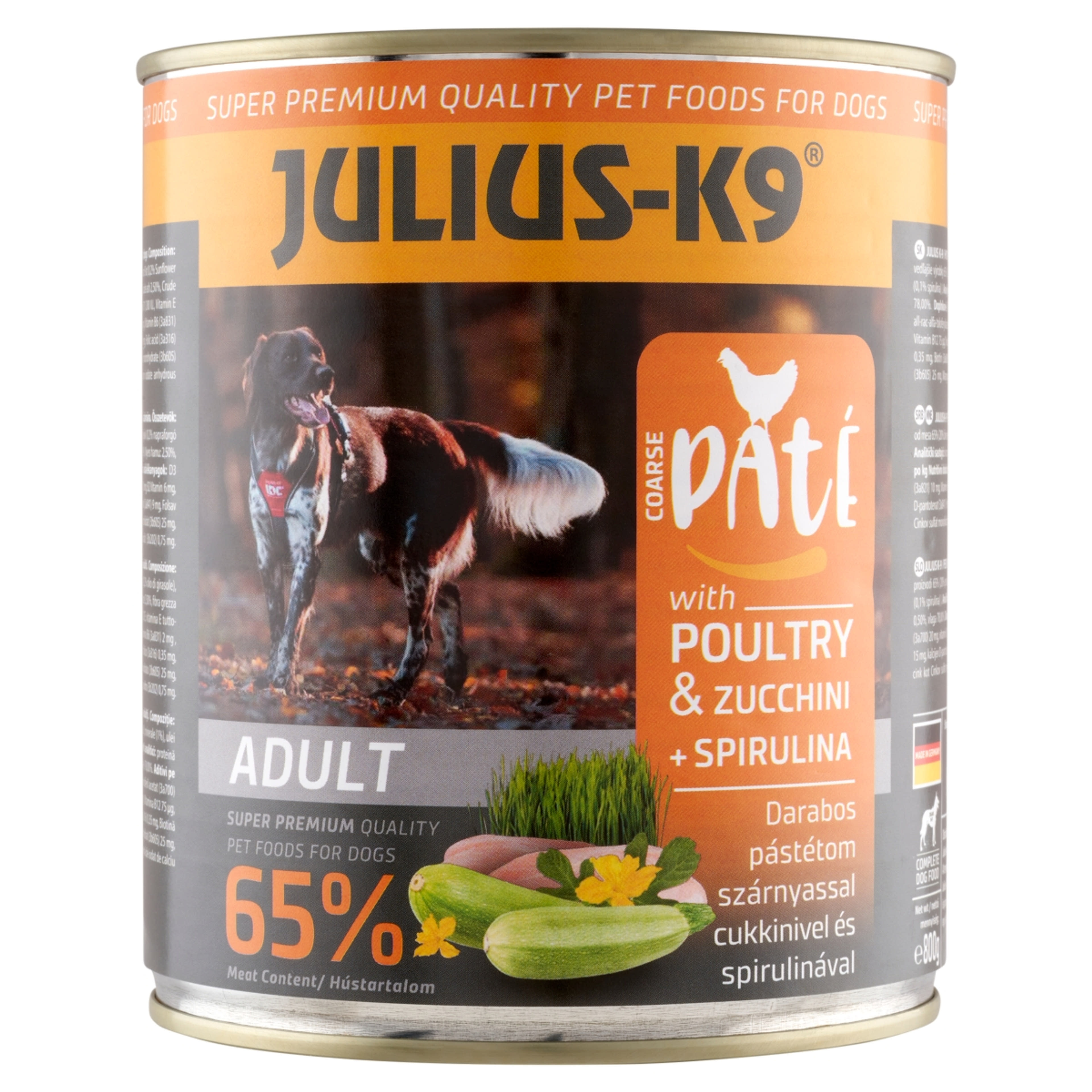 Julius-K9 konzerv kutyáknak, szárnyas-cukkini - 800 g