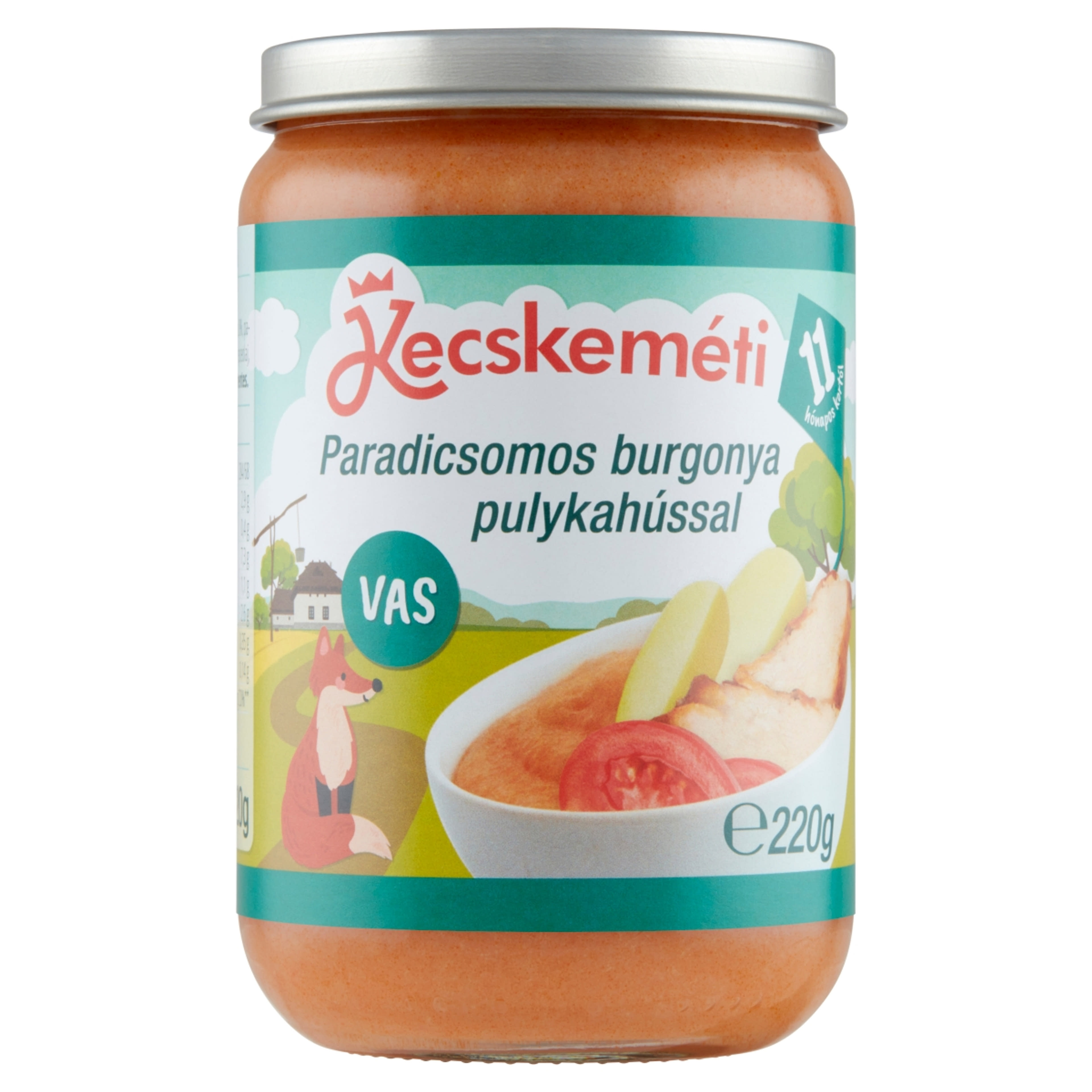 Kecskeméti Bébiétel Paradicsomos Burgonya Pulykahús Ízesítéssel 11 Hónapos Kortól - 220 g-1