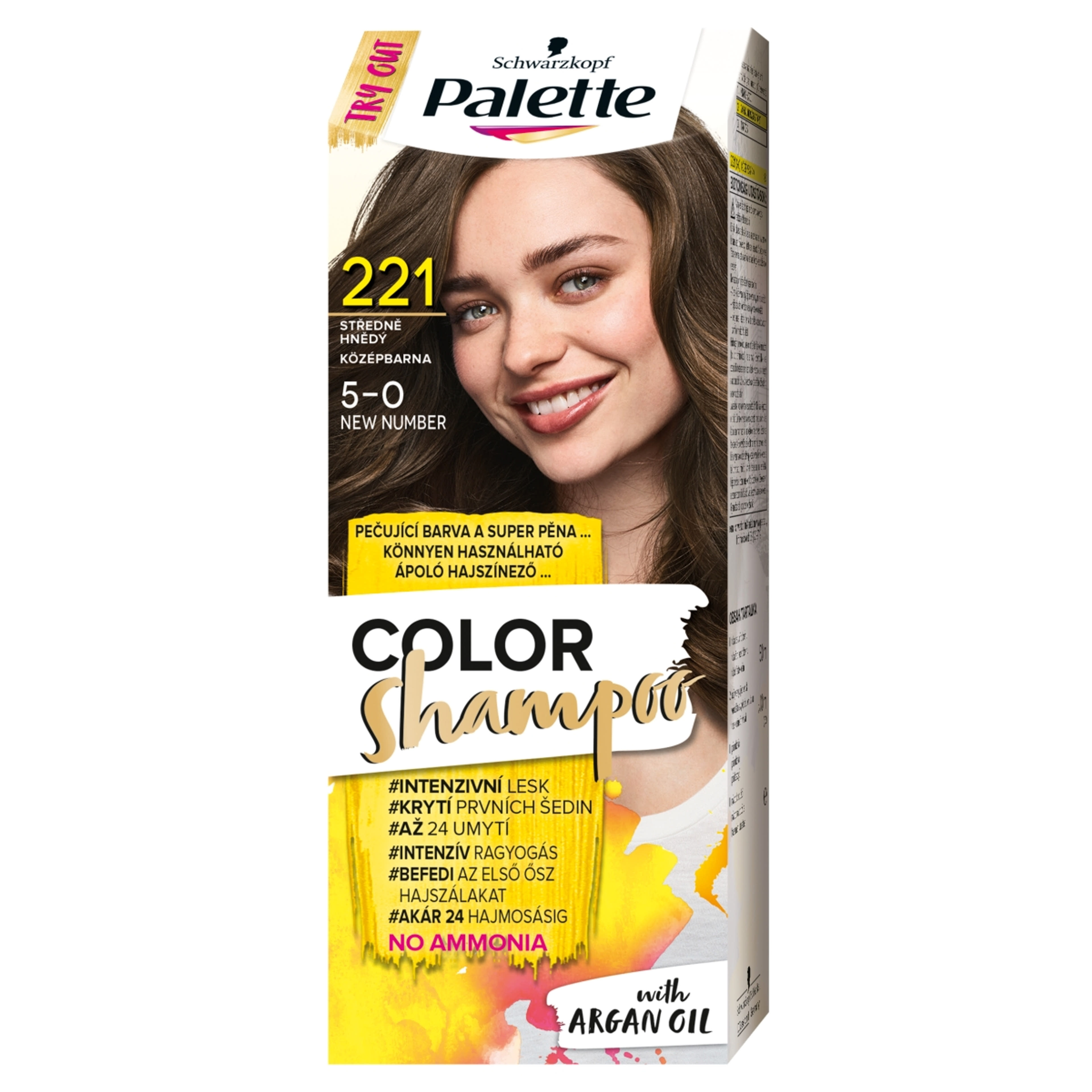 Schwarzkopf Palette Color Shampoo hajfesték 221 középbarna - 1 db-1