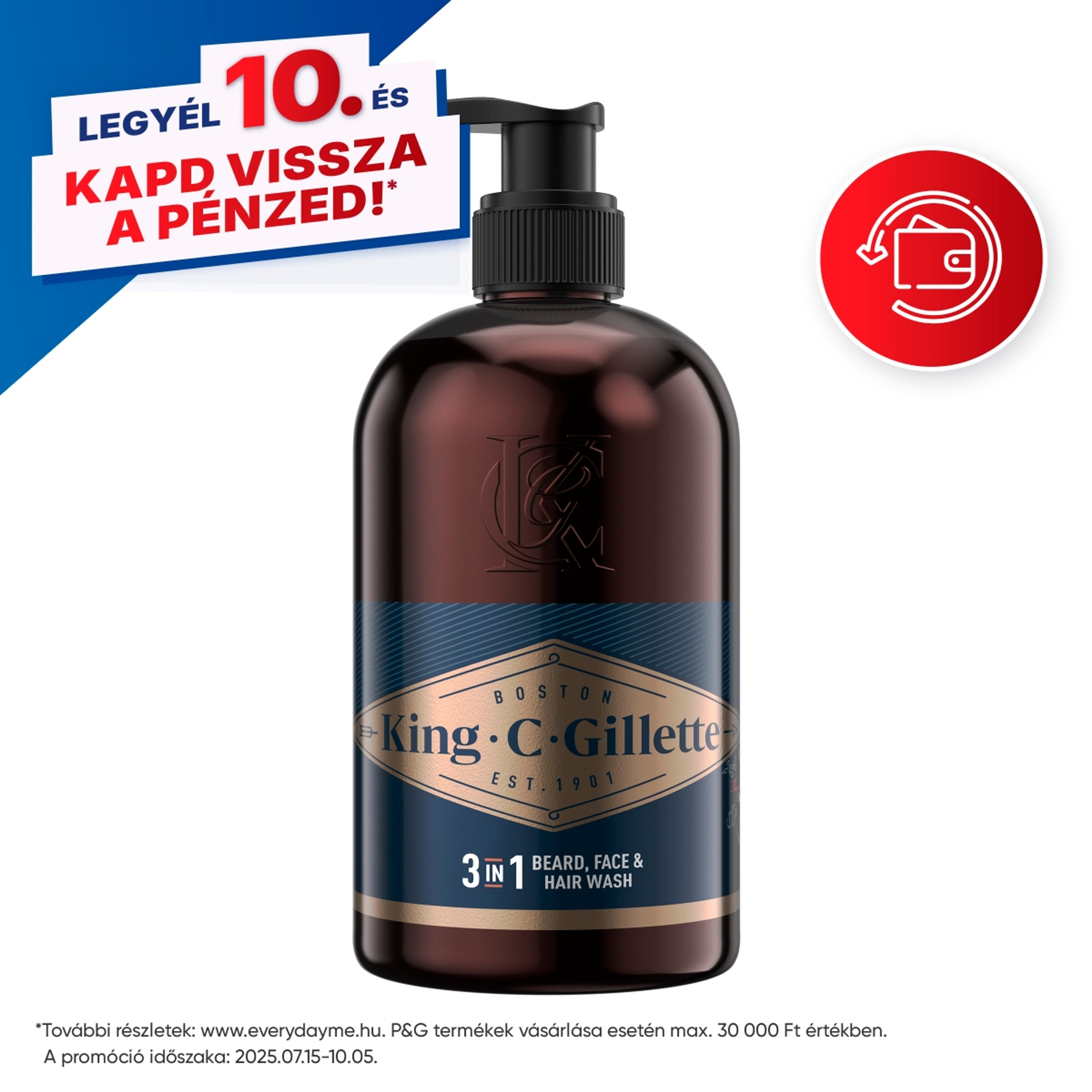 Gillette King C. szakáll&arcmosó - 350 ml