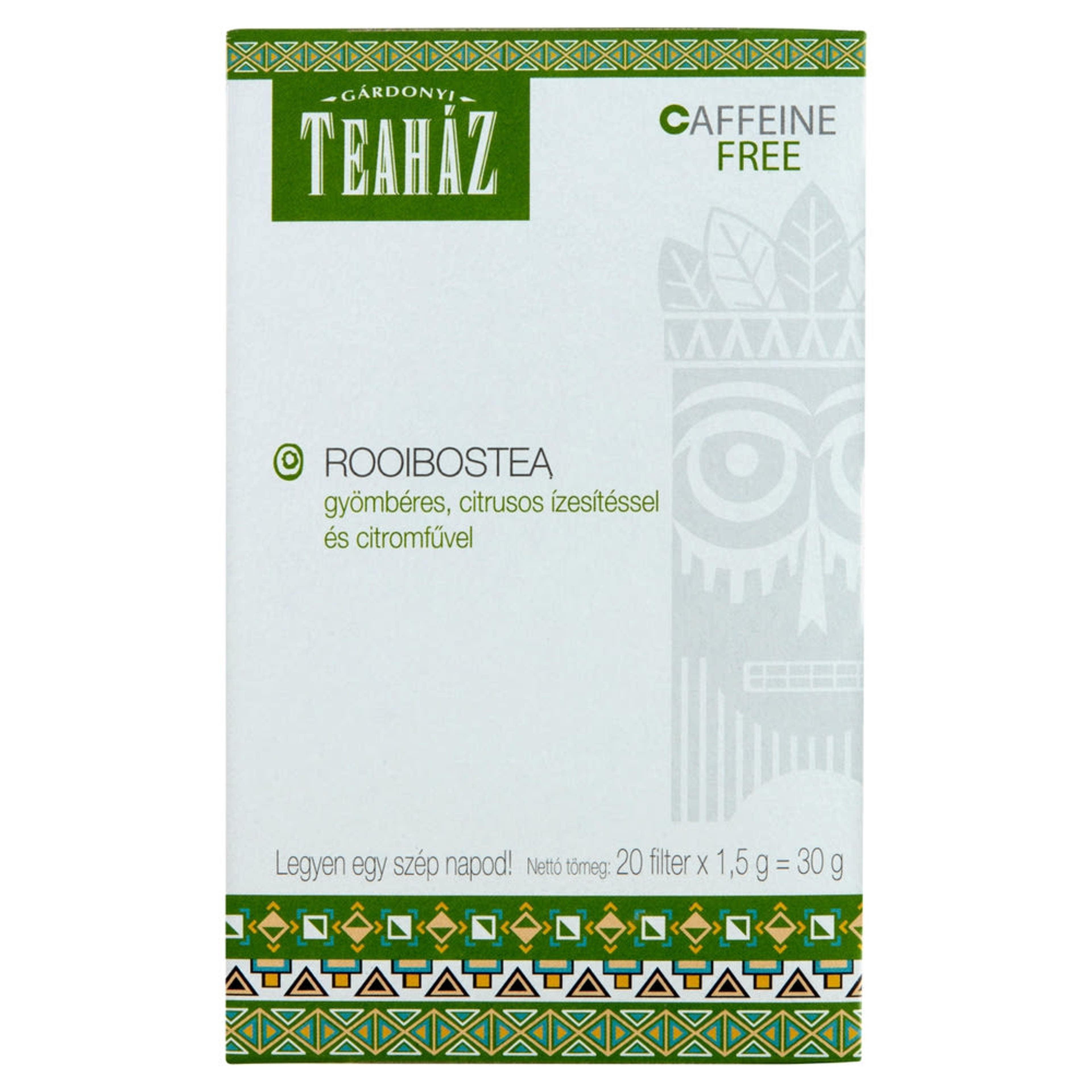 Gárdonyi Teaház rooibostea gyömbéres, citrusos ízesítéssel és citromfűvel - 30 g