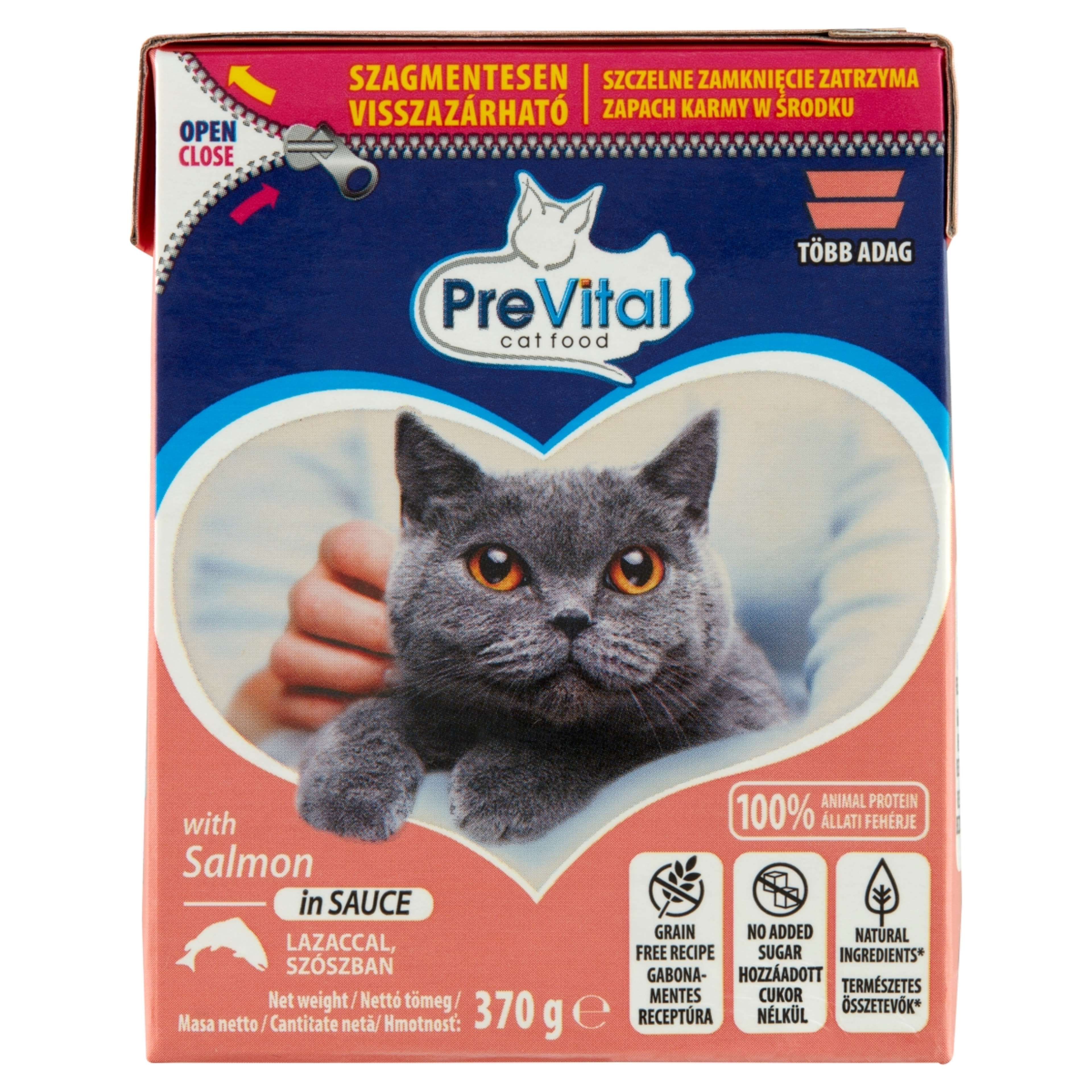 PreVital állateledel lazaccal szószban felnőtt macskák részére - 370 g-1
