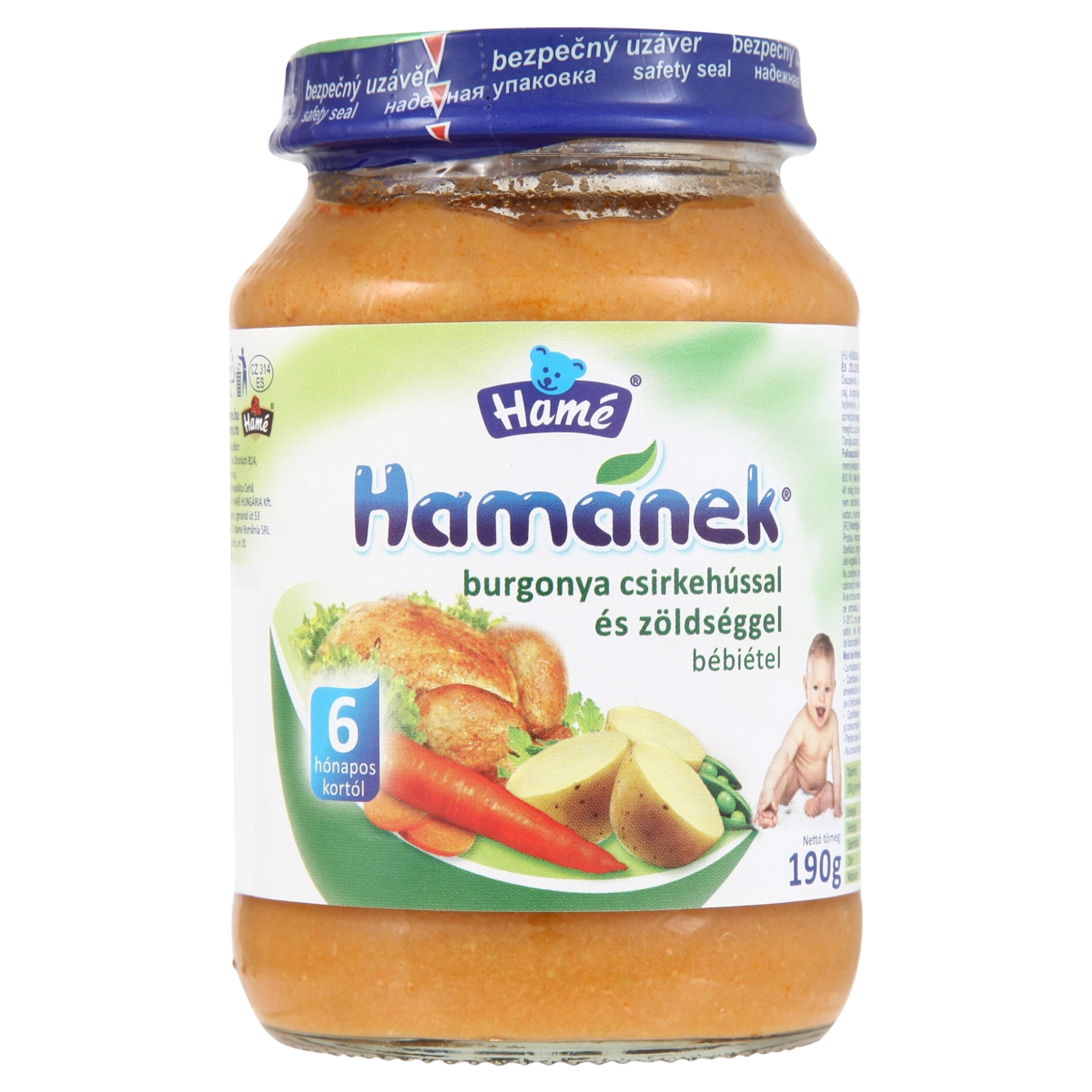Hamánek Bébiétel Burgonya Csirkehússal És Zöldséggel 6 Hónapos Kortól - 190 g-1