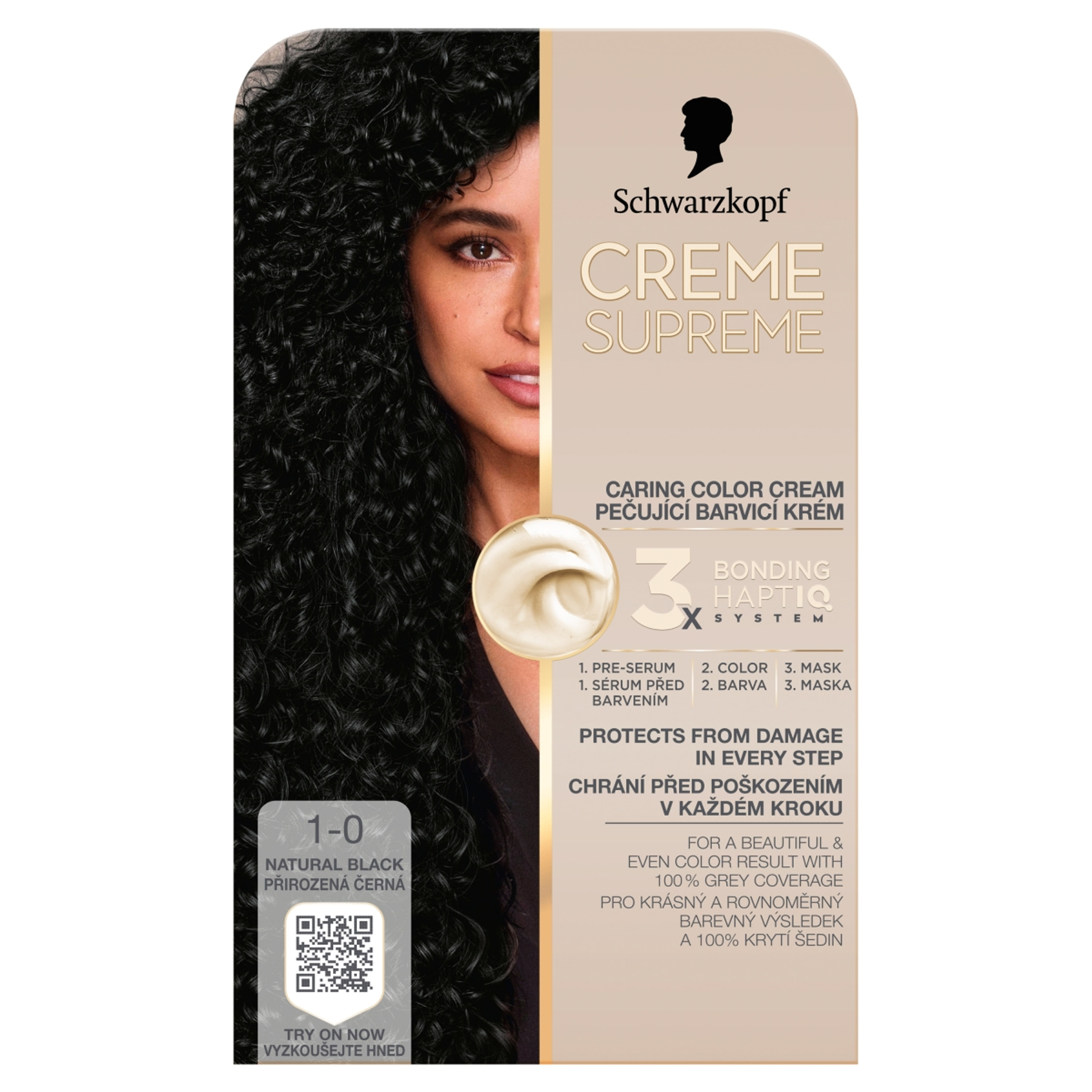 Schwarzkopf Creme Supreme tartós hajfesték /1-0 Természetes fekete - 1 db