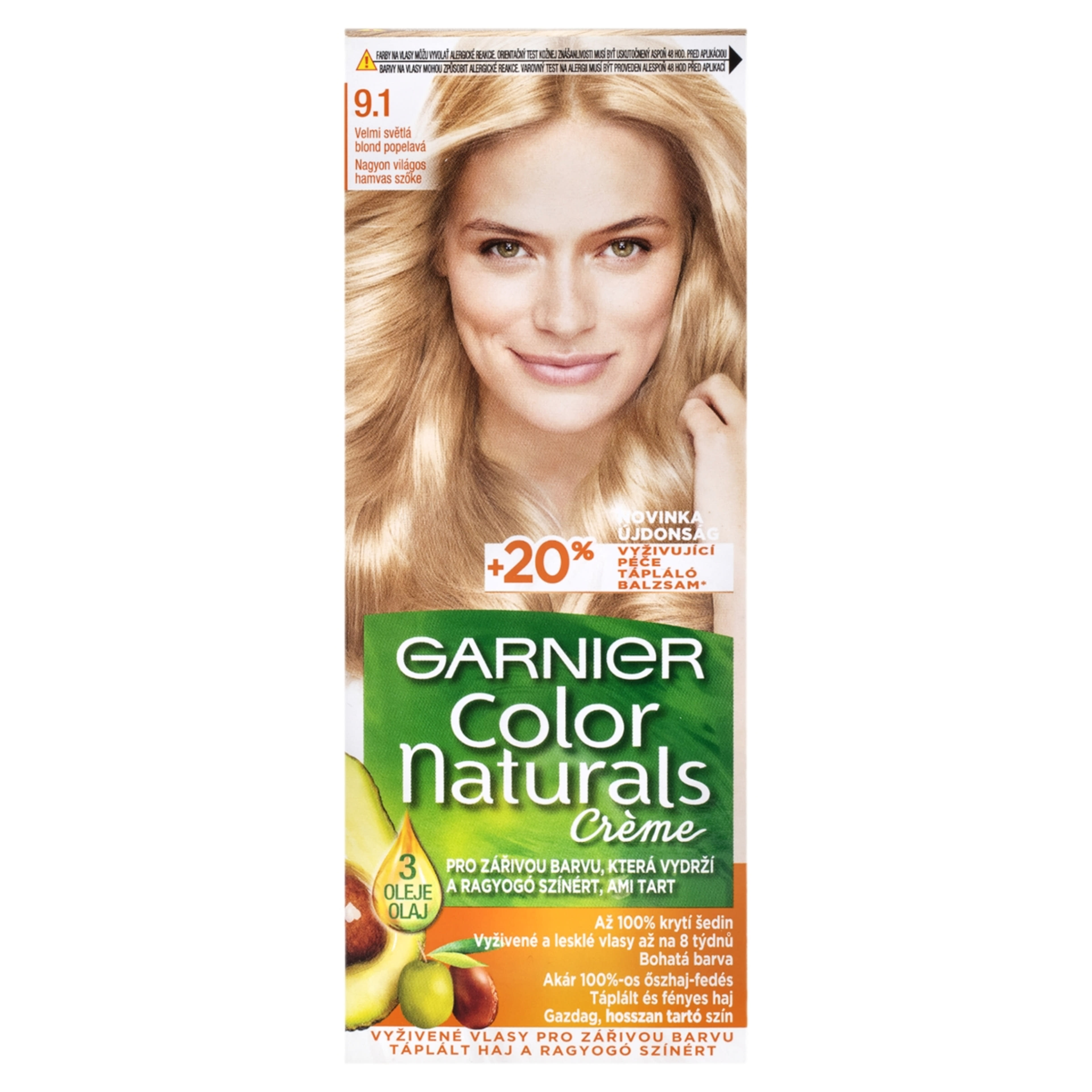 Garnier Color Naturals Tartós hajfesték 9.1 Nagyon világos hamvas szőke - 1 db