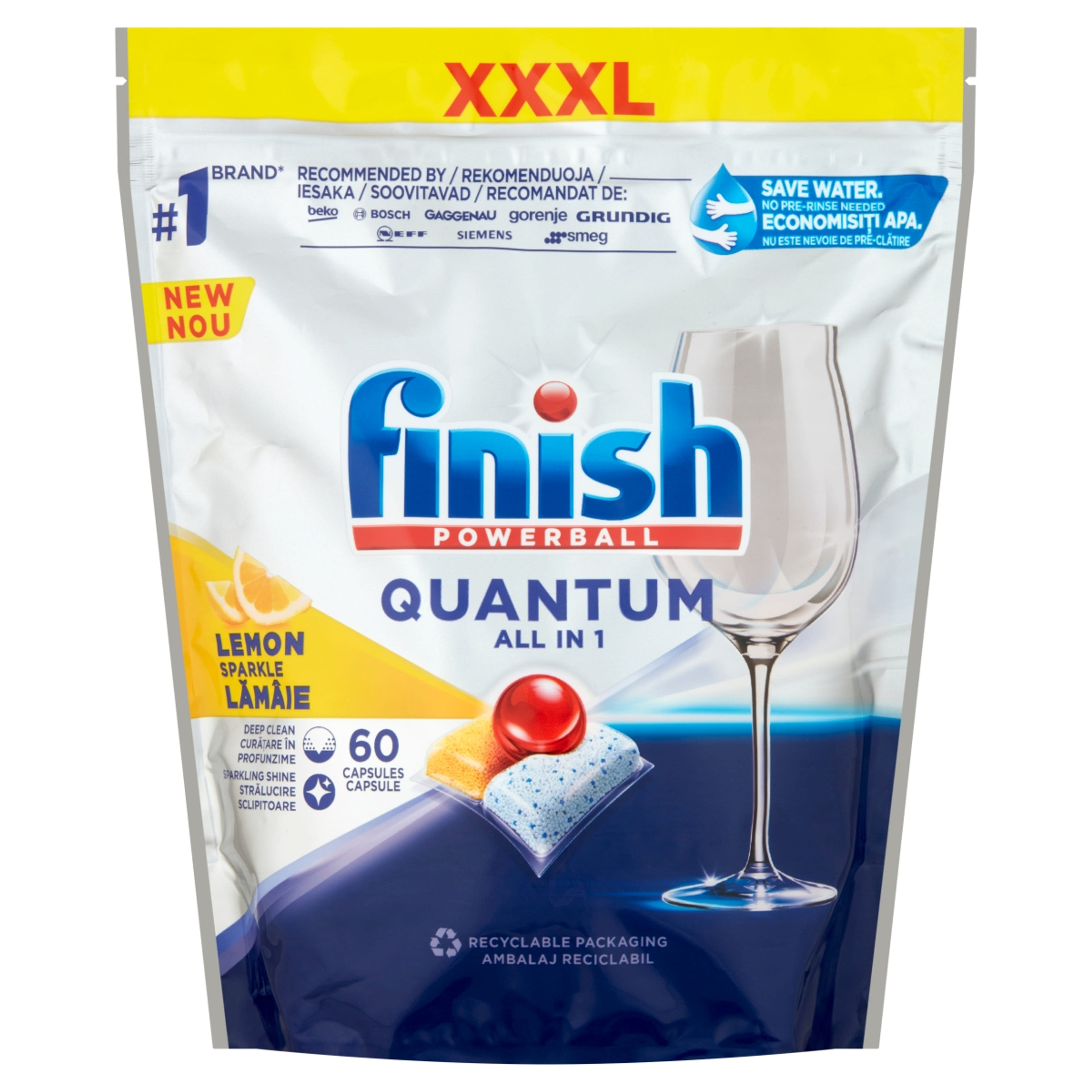 Finish Powerball XXXL Quantum All in 1 Lemon mosogatógép kapszula 60 db