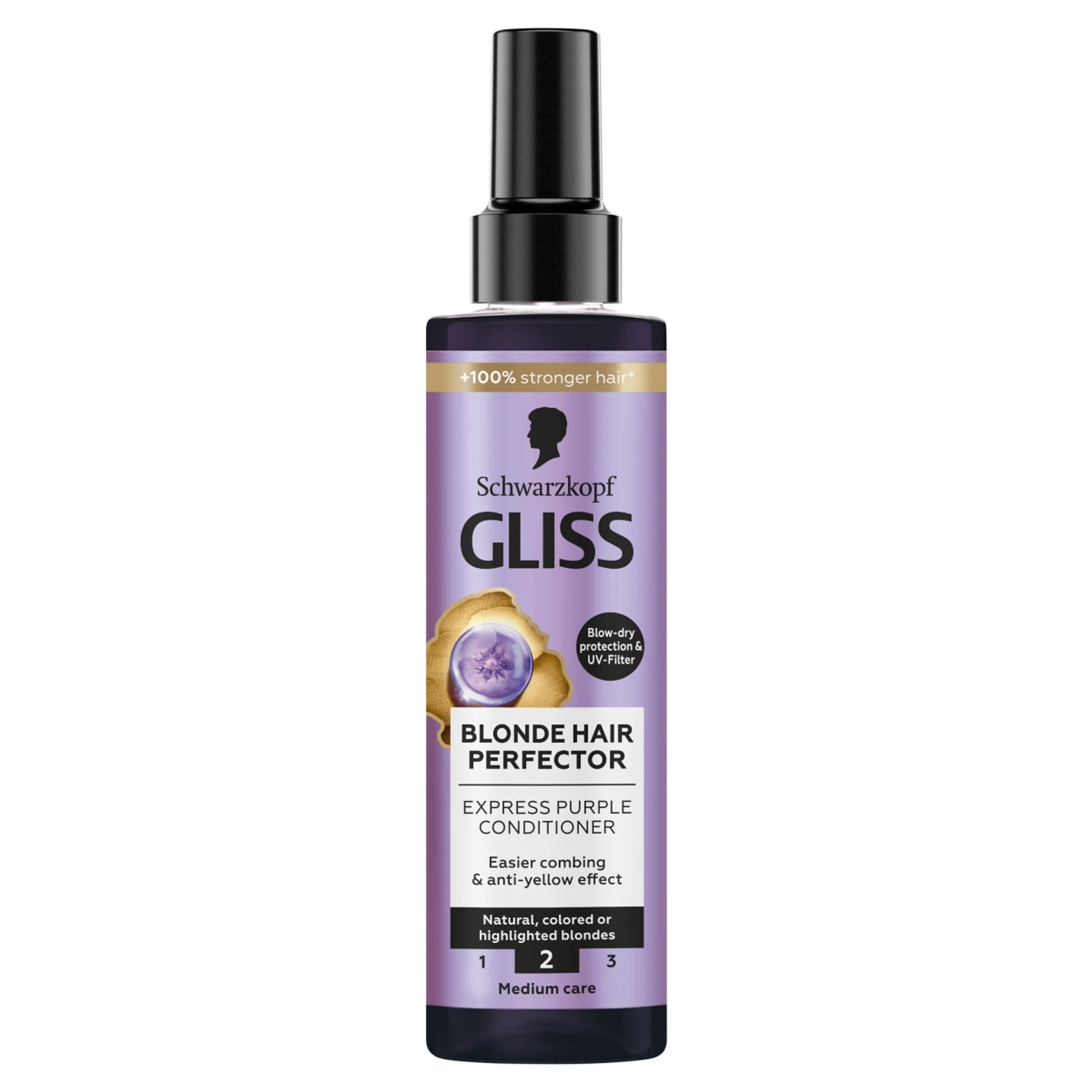 Gliss Blonde Hair Perfector Express lila hamvasító hajbalzsam - 200 ml