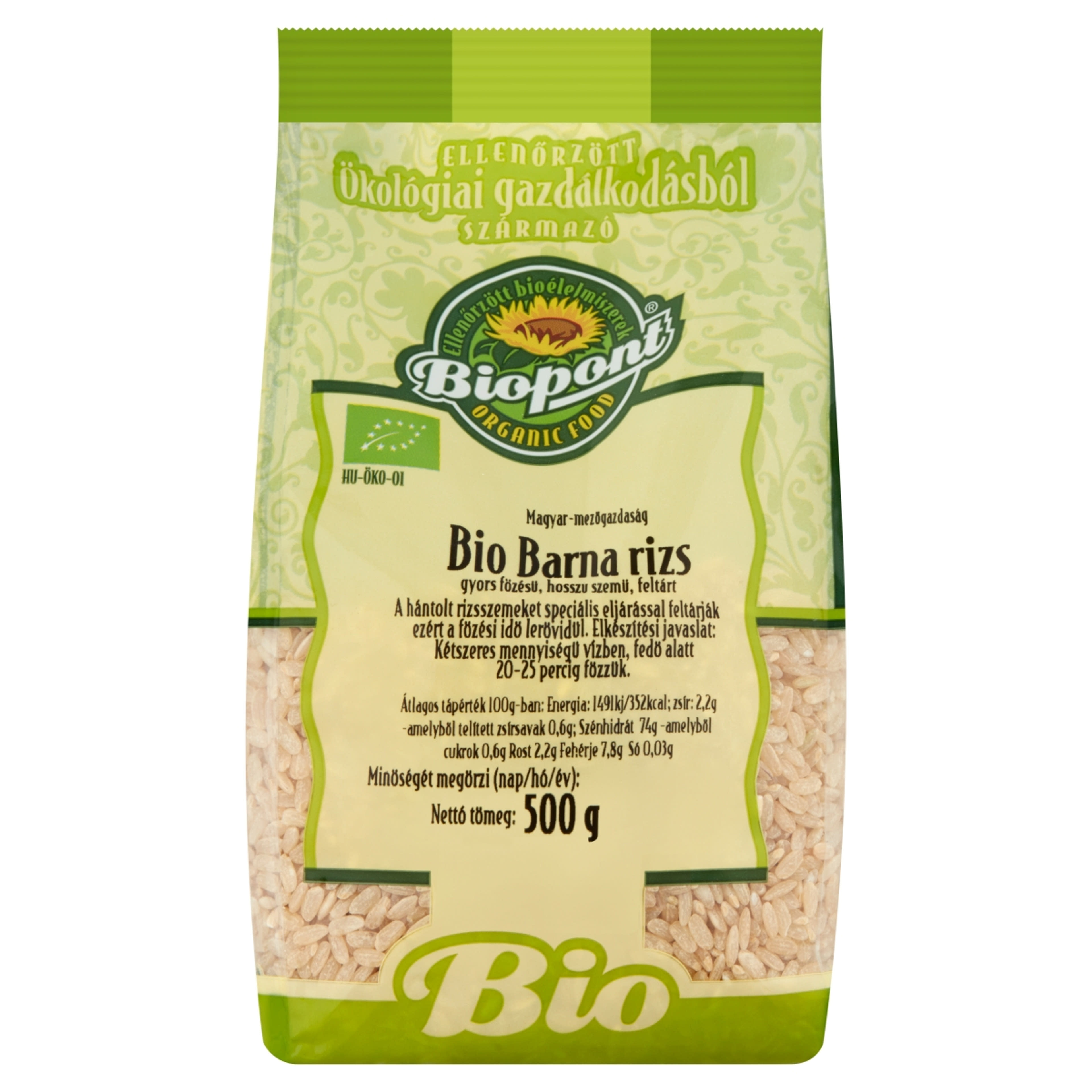 Biopont barna rizs gyorsfőzésű - 500 g