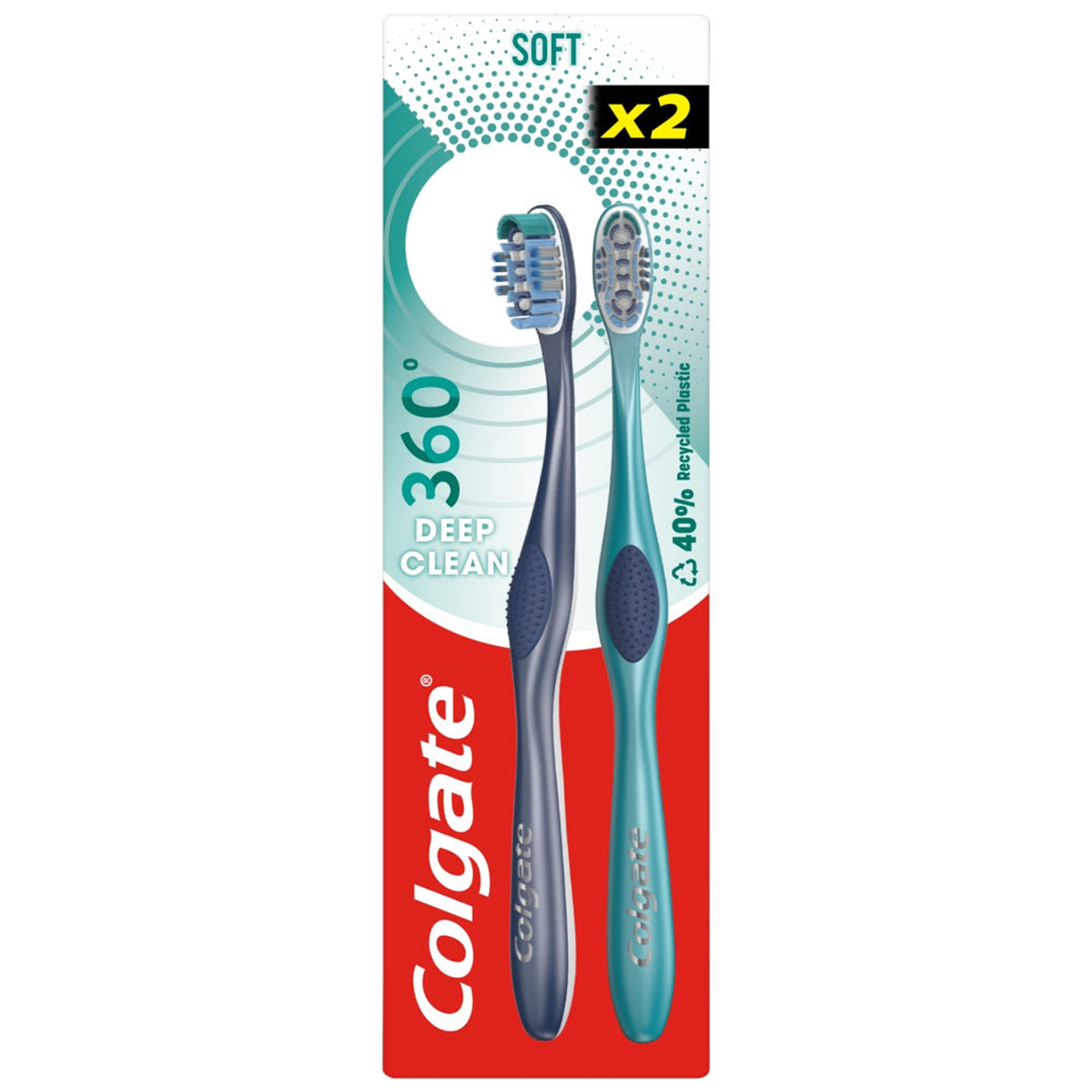 Colgate 360 Deep Clean Soft Duo fogkefe - 2 db