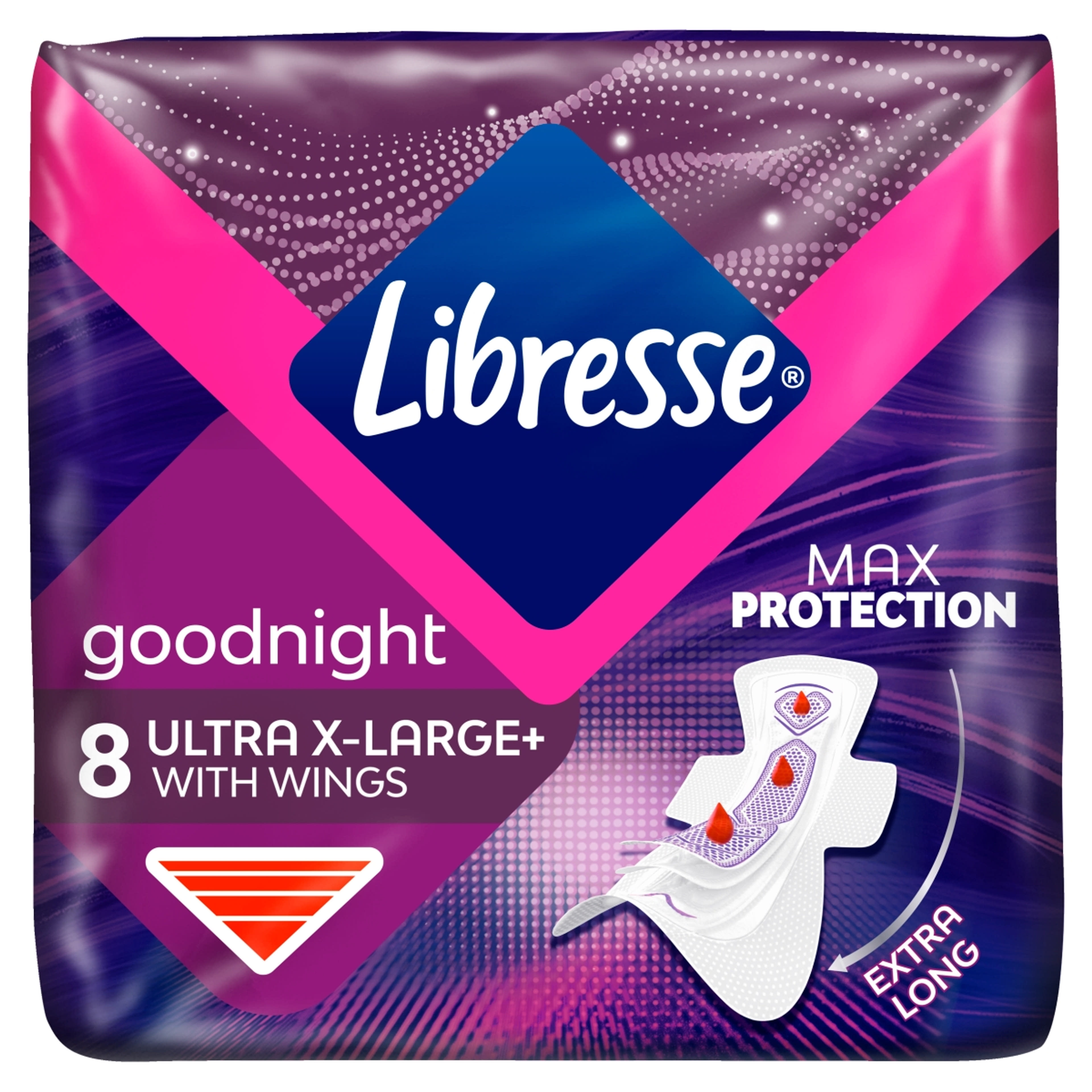 Libresse Ultra Night Extra Wing egészségügyi betét - 8 db-6