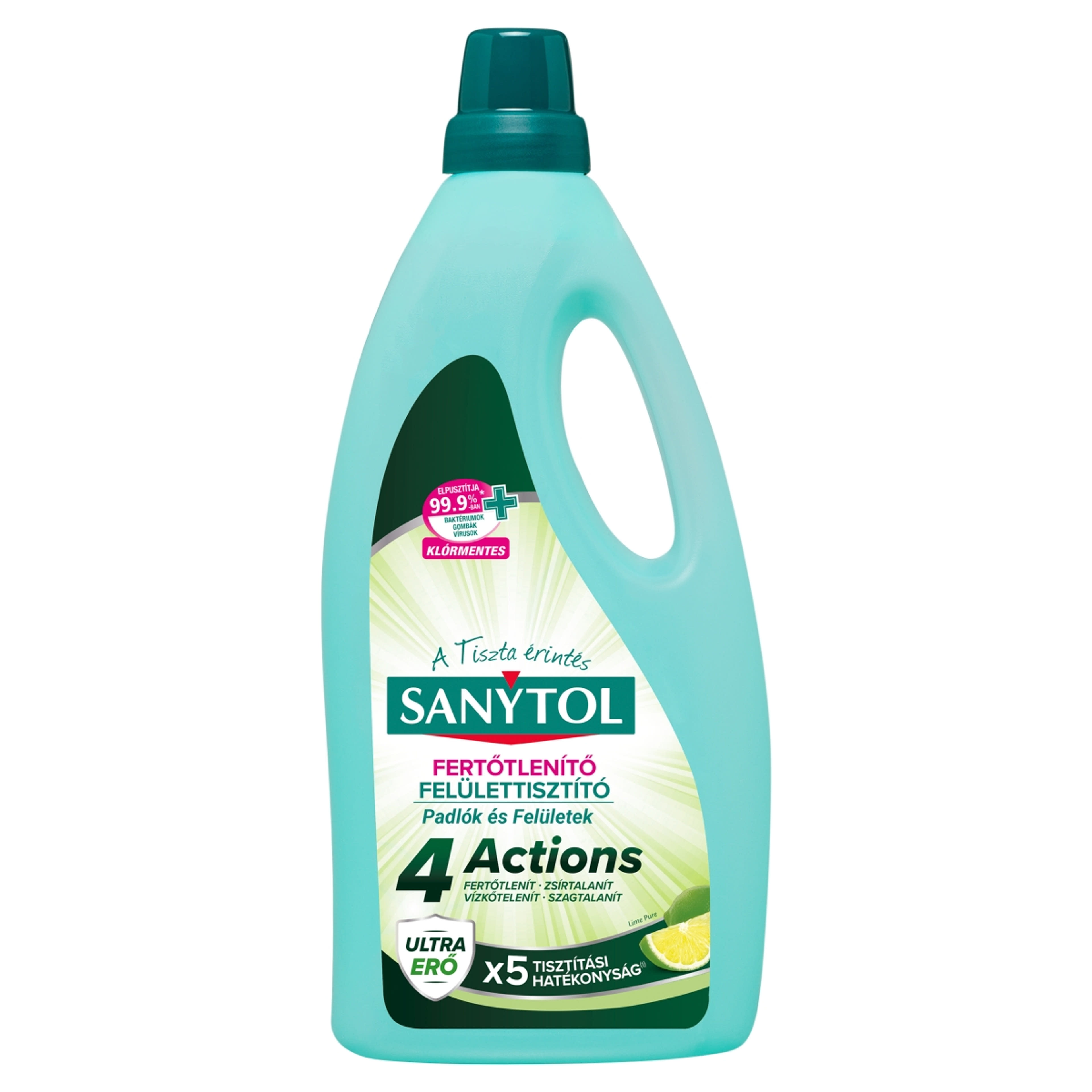 Sanytol 4 Actions Lime Pure fertőtlenítő felülettisztító - 1 l-1