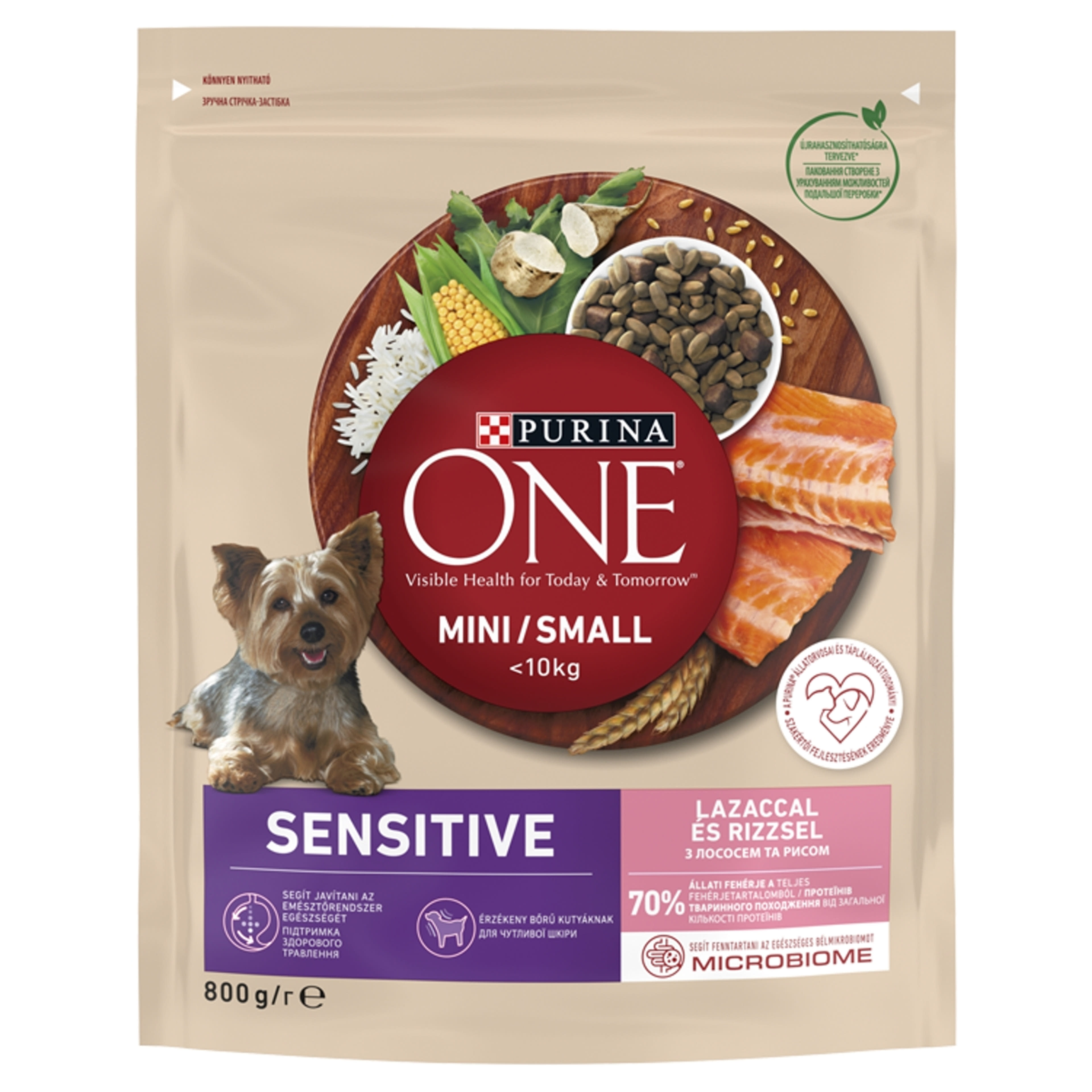 Purina one szárazeledel kutyáknak mini delicate lazac - 800 g