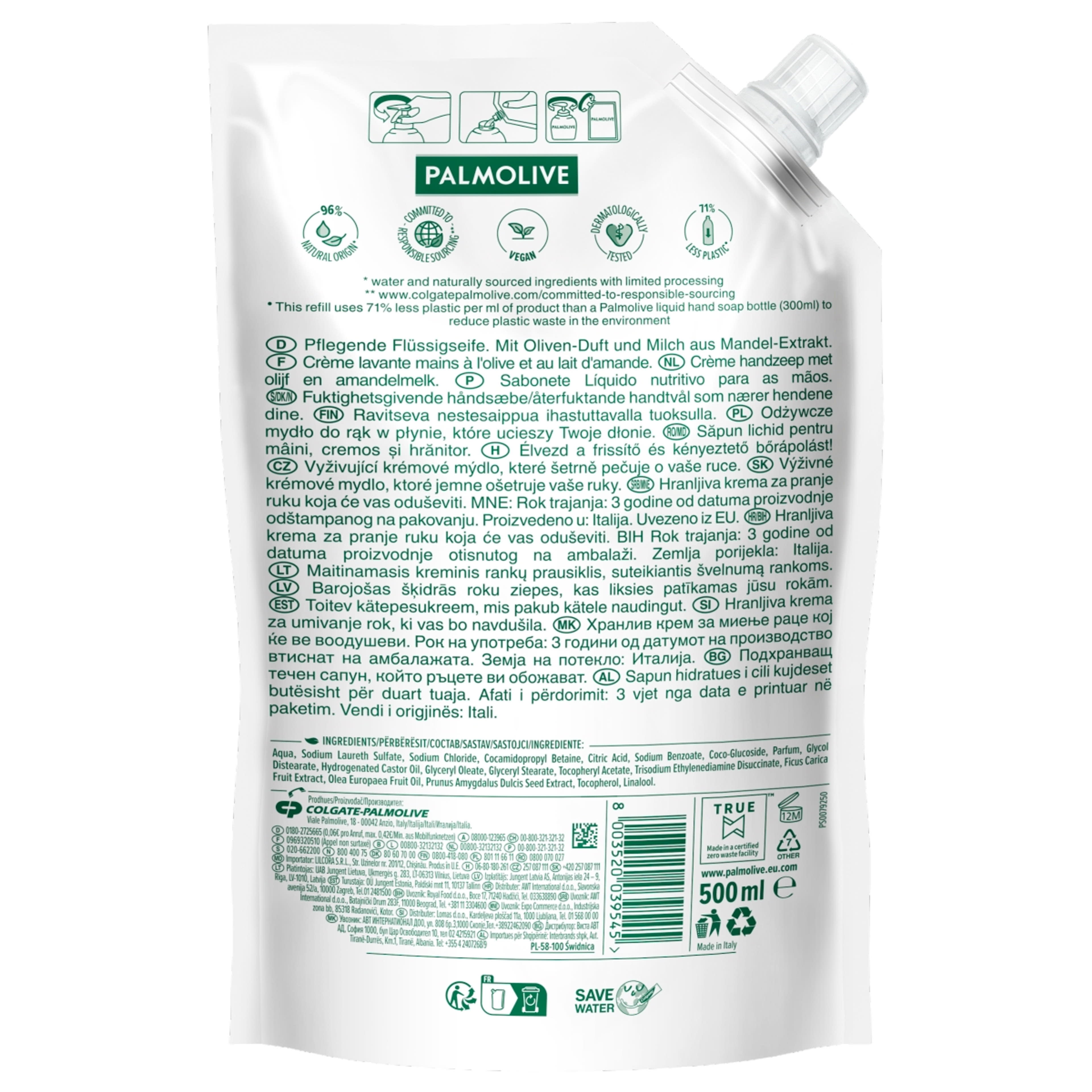Palmolive Naturals Milk & Olive folyékony szappan utántöltő - 500 ml-2