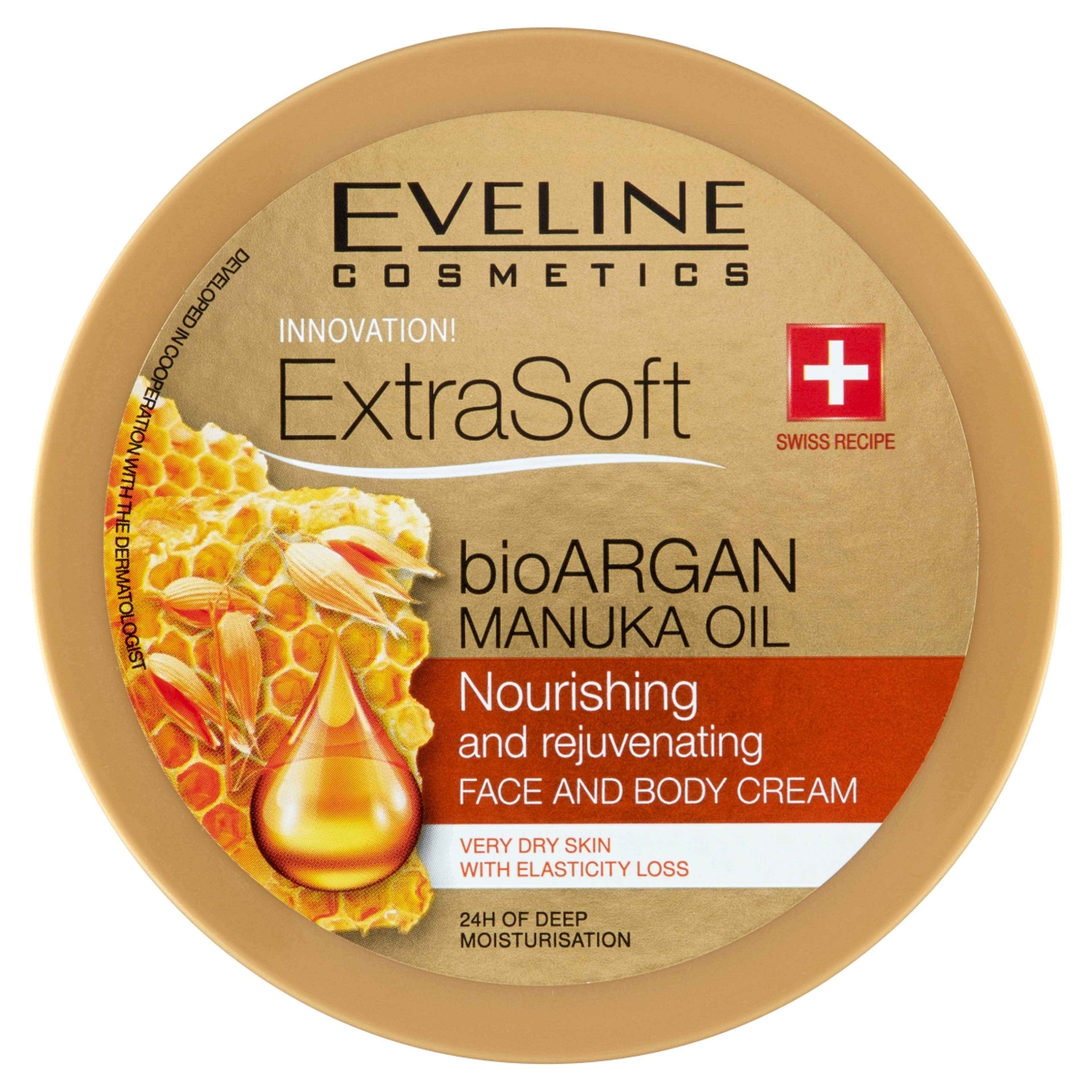 Eveline Extra Soft Bio Argán arc-és testápoló krém - 175 ml