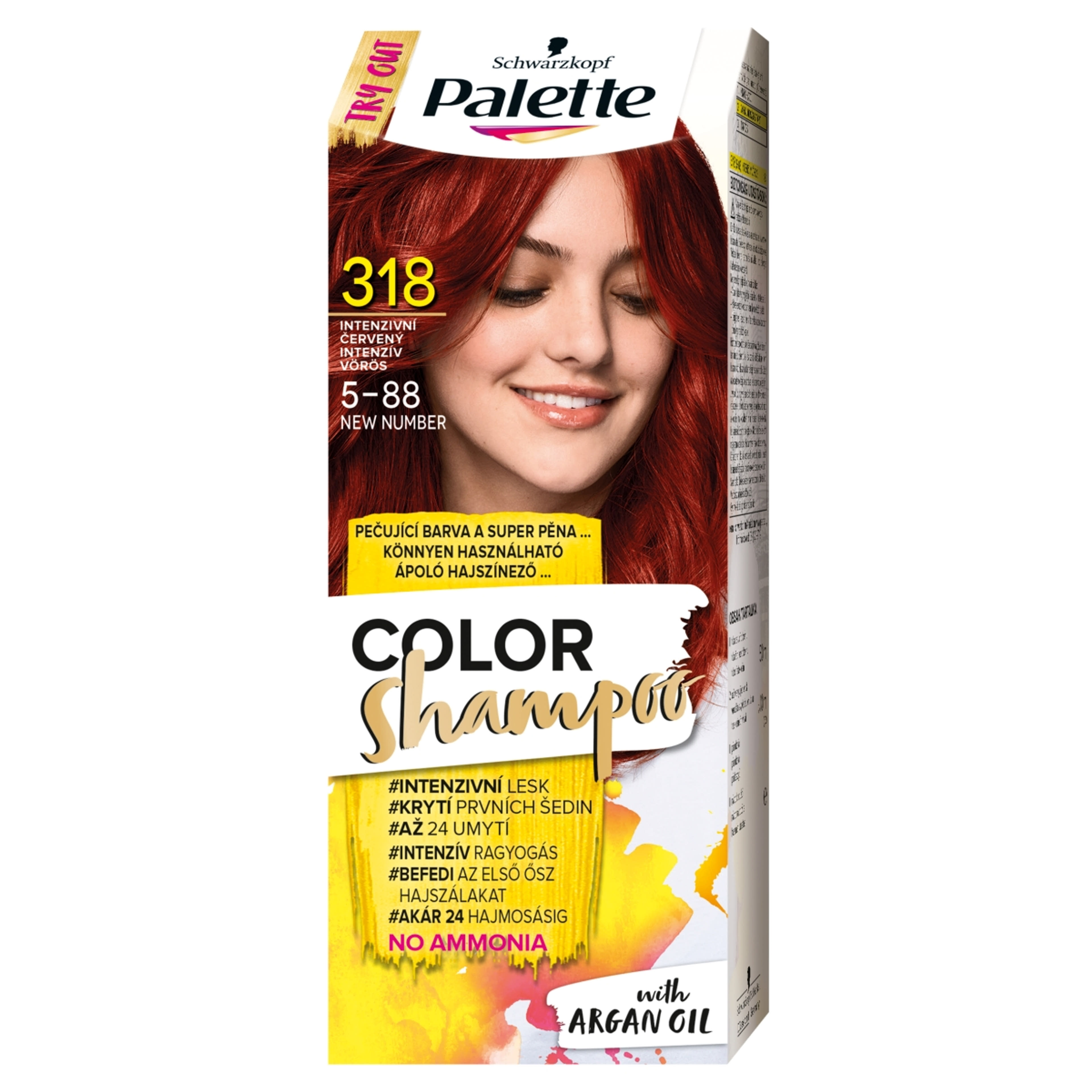 Schwarzkopf Palette Color Shampoo hajfesték 318 intenzív vörös - 1 db-1