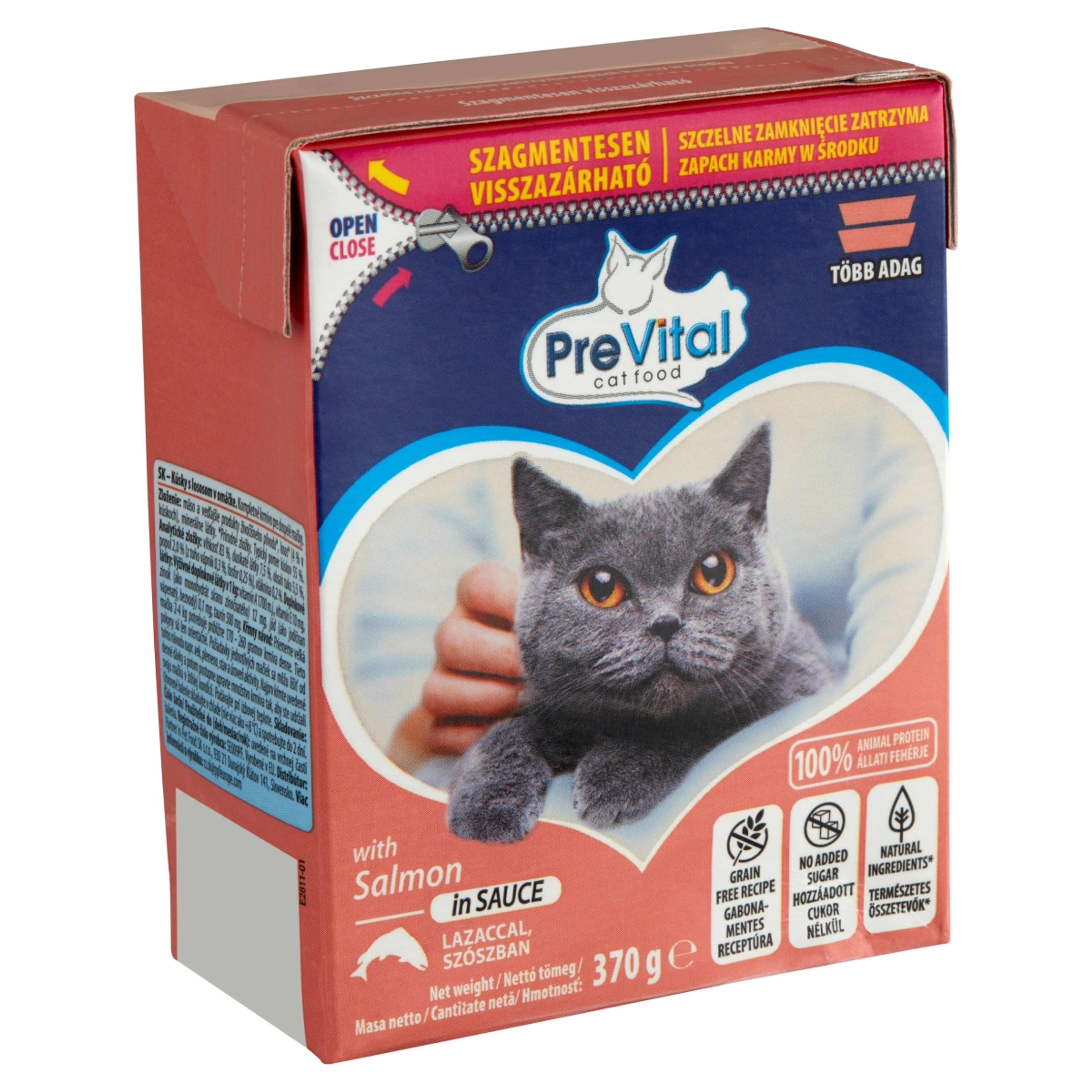 PreVital állateledel lazaccal szószban felnőtt macskák részére - 370 g-2