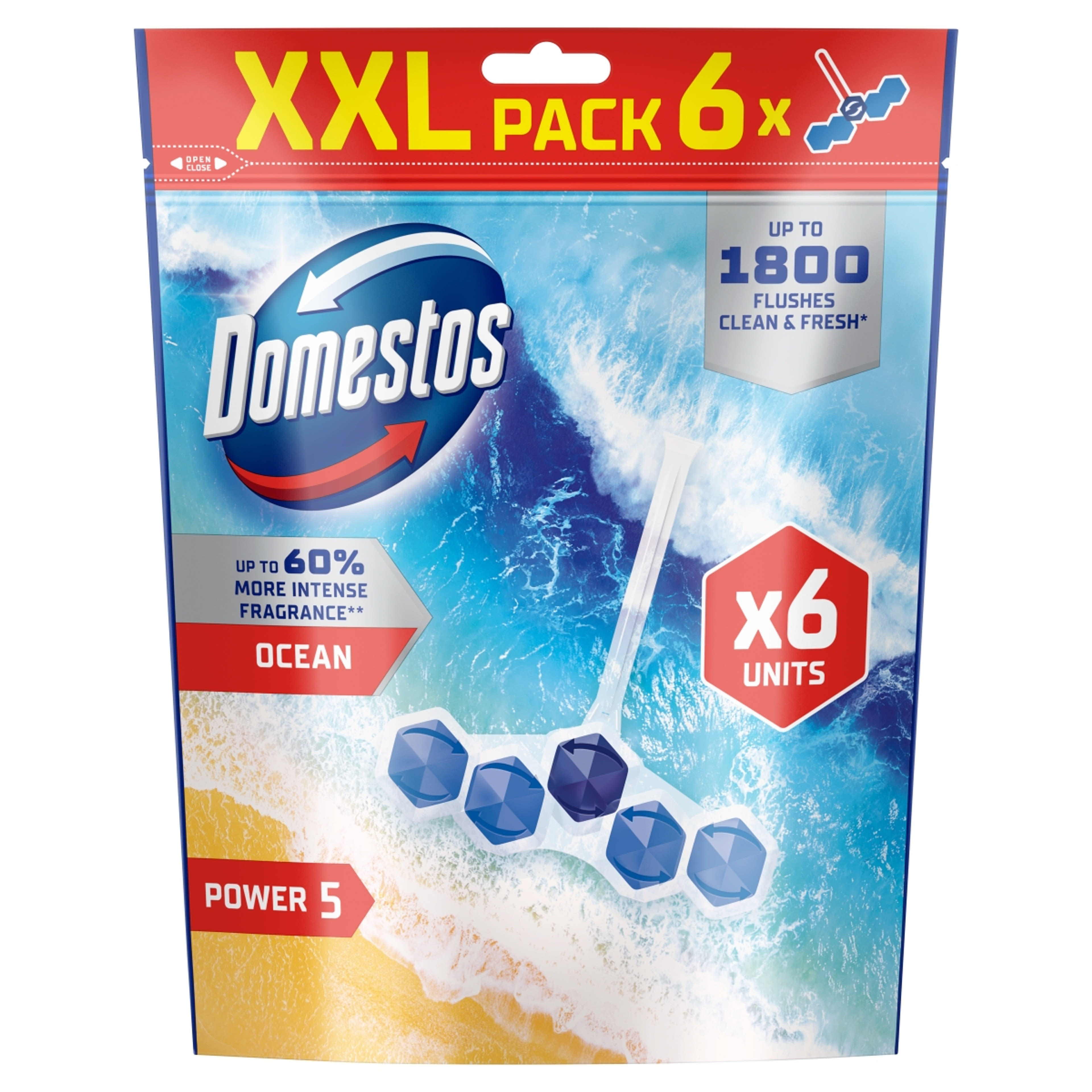 Domestos Power5 Ocean WC illatosító 6 x 50 g - 300 g-1