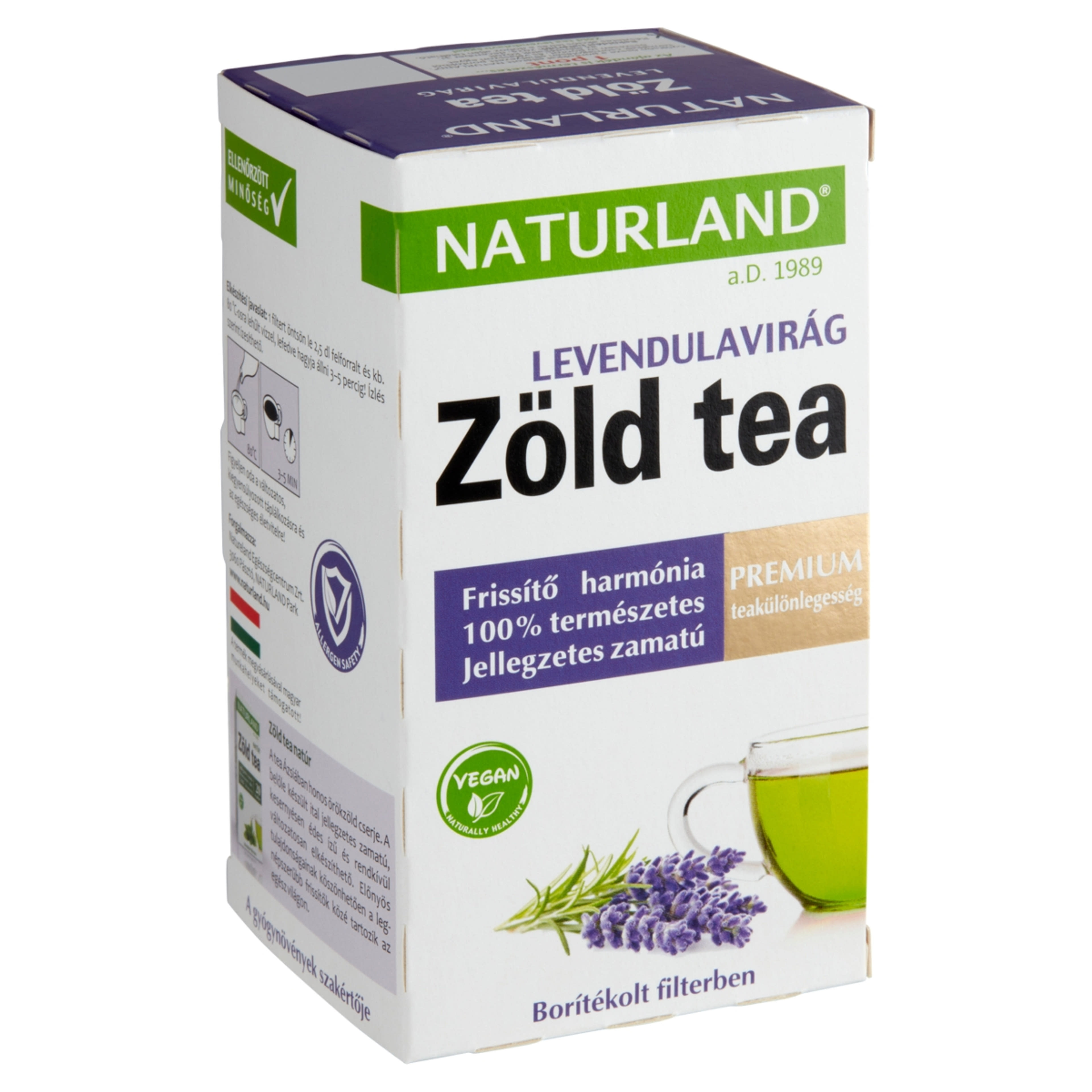 Naturland prémium zöld tea levendulavirág - 20x1,5 g-2