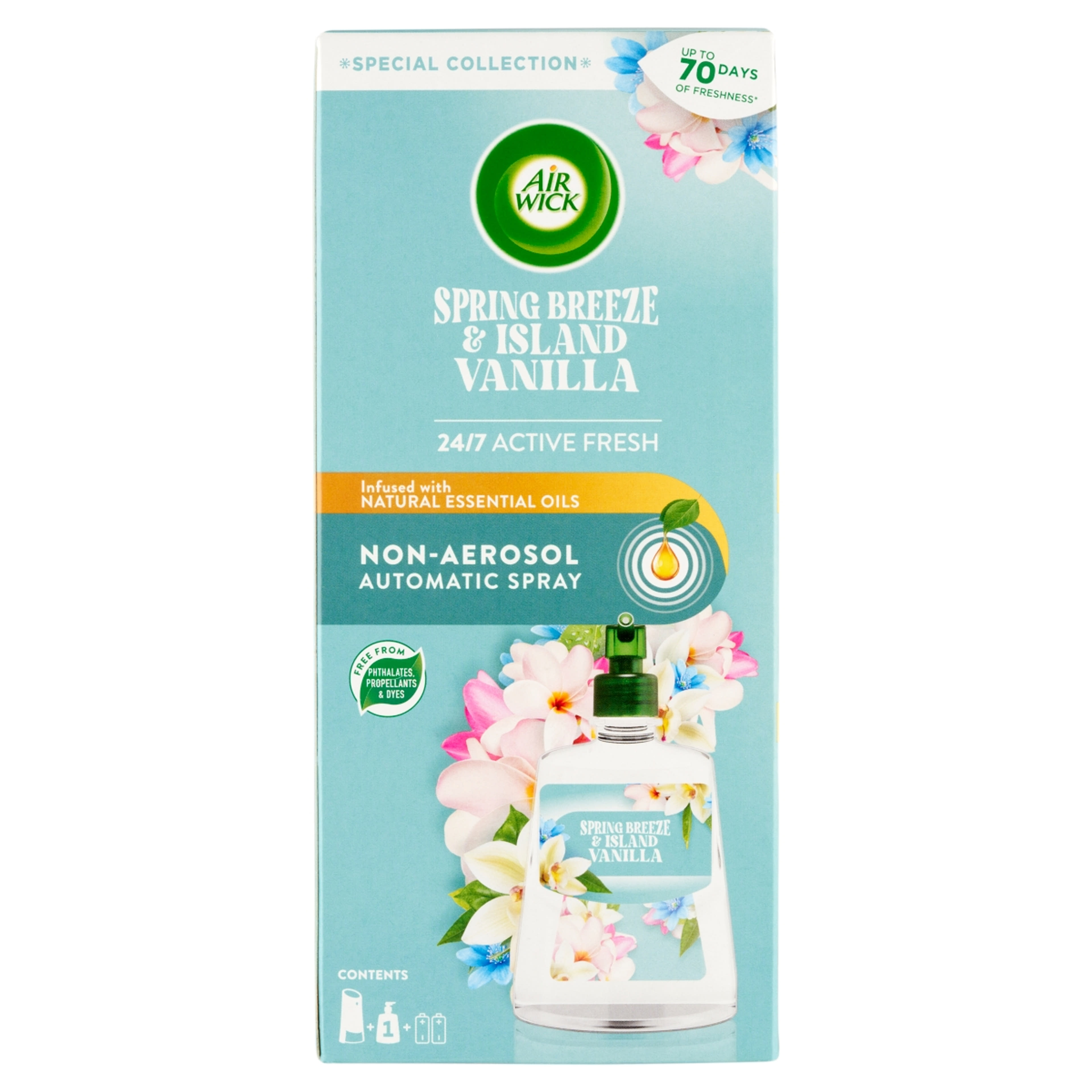 Air Wick Active Fresh automata légfrissítő készülék utántöltővel tavaszi szellő illattal - 228 ml-1