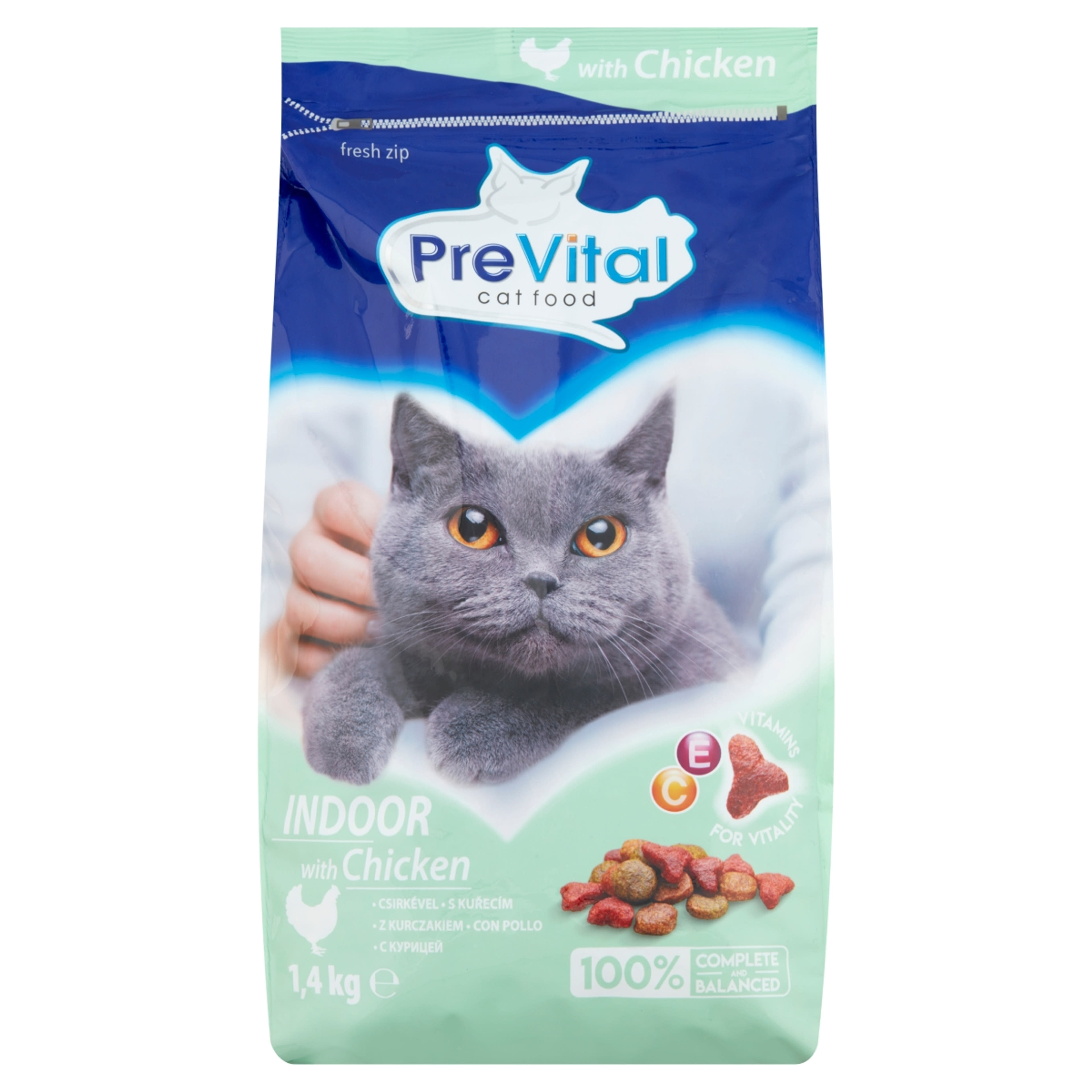 Prevital száraz eledel macskáknak, indoor csirkével - 1,4 kg