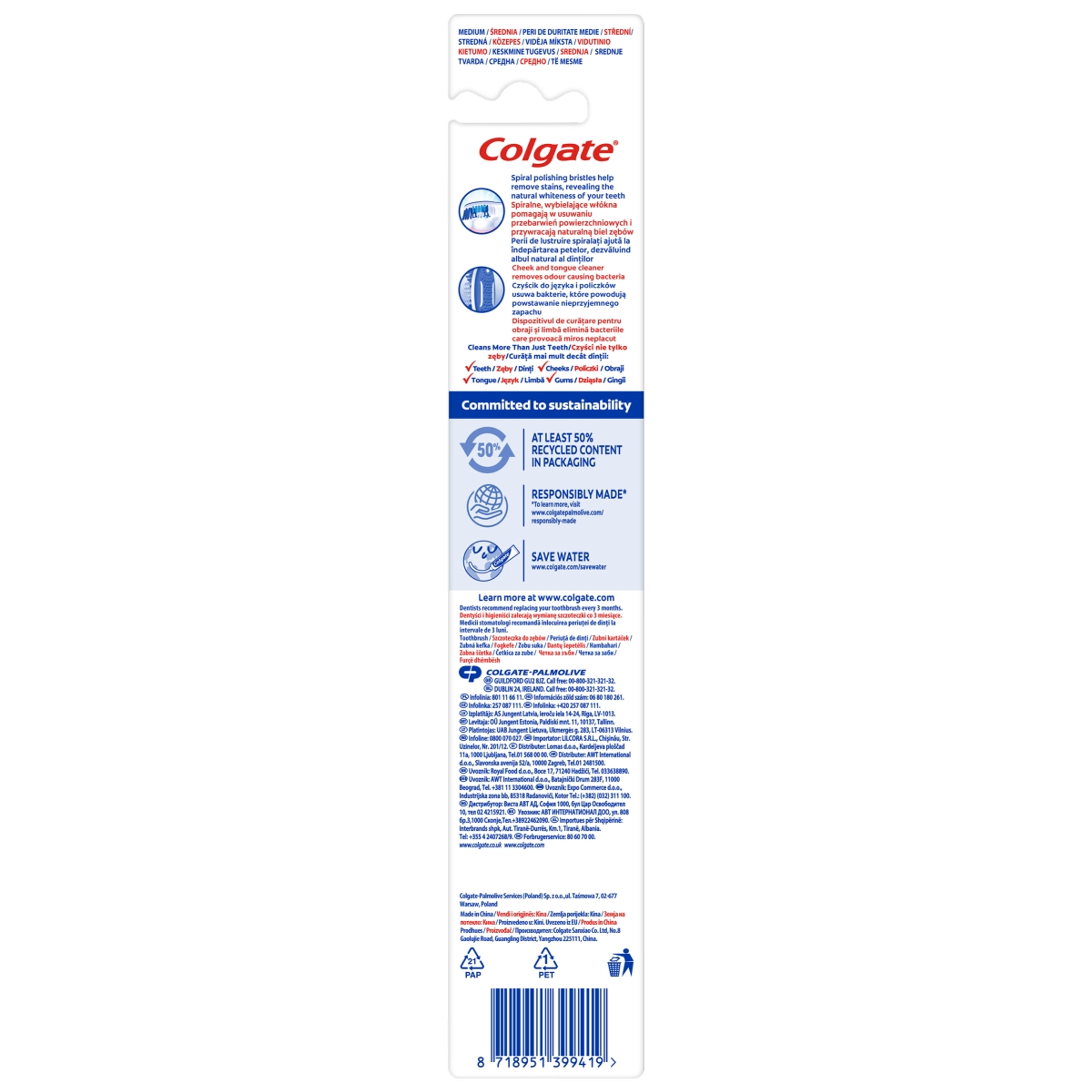 Colgate Advanced White közepes fogkefe - 1 db-2