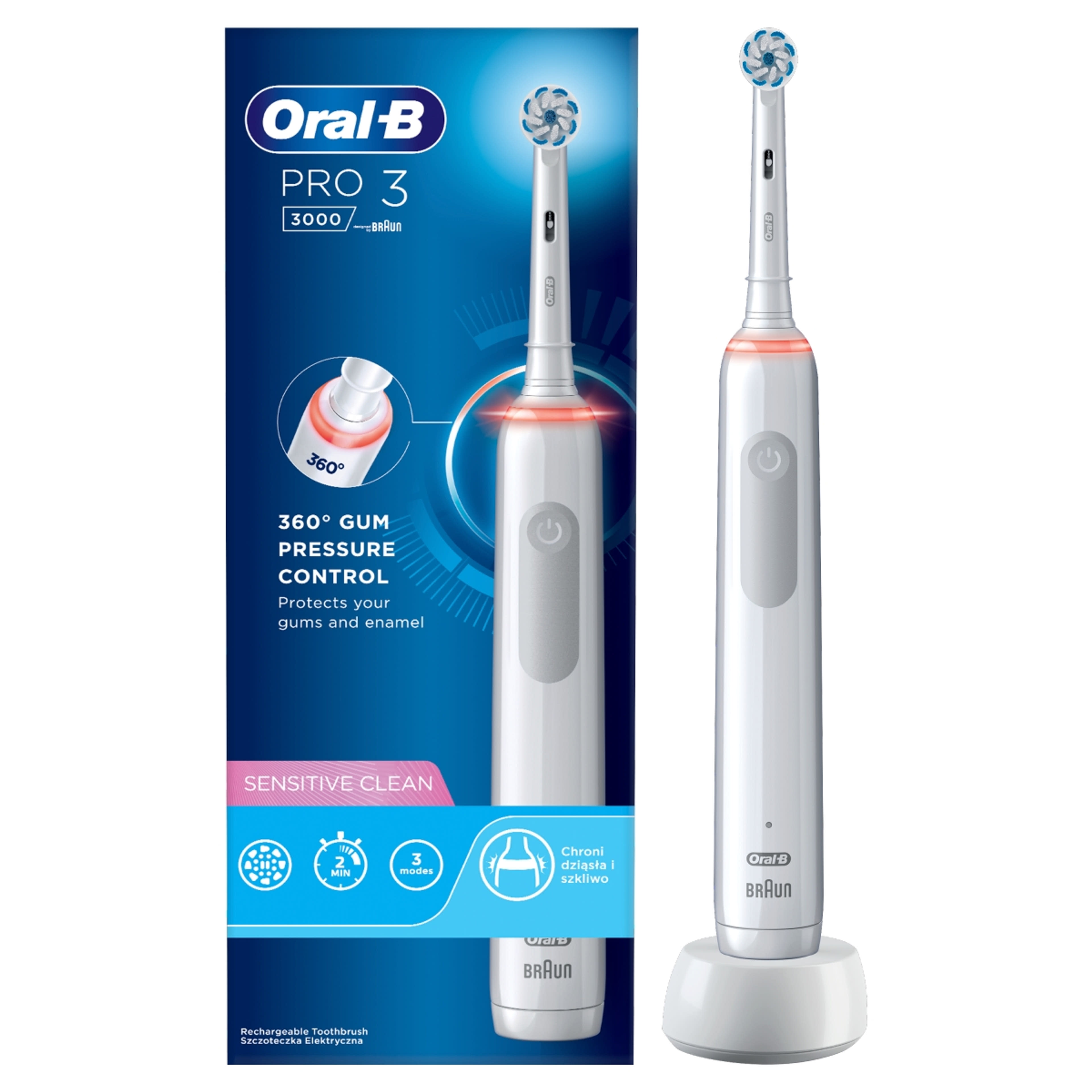 Oral-B PRO3 3000 Sensitive Clean elektromos fogkefe  - 1 db-2