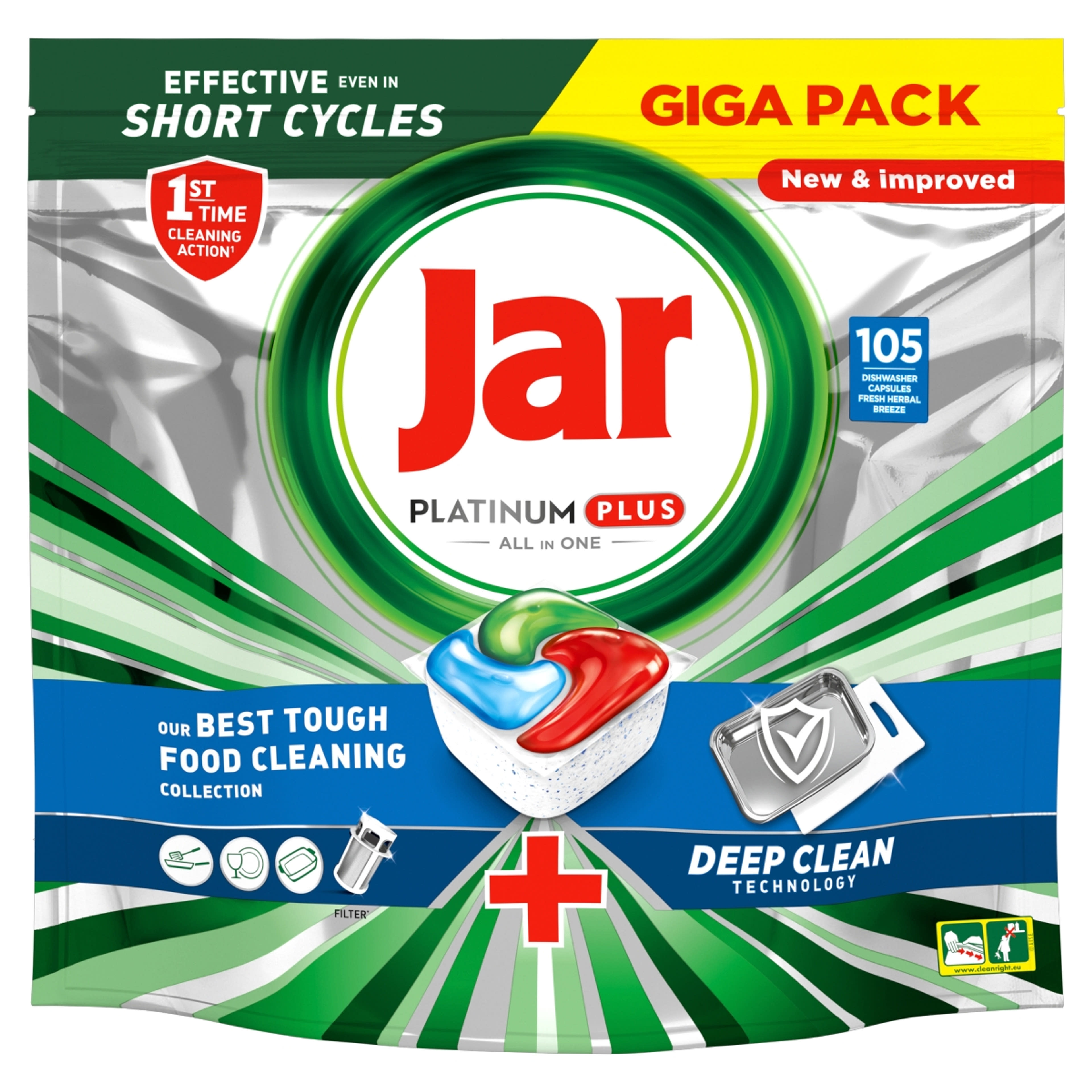 Jar Platinum Plus All-in-One Fresh Herbal Breeze mosogató tabletta - 105 db-1