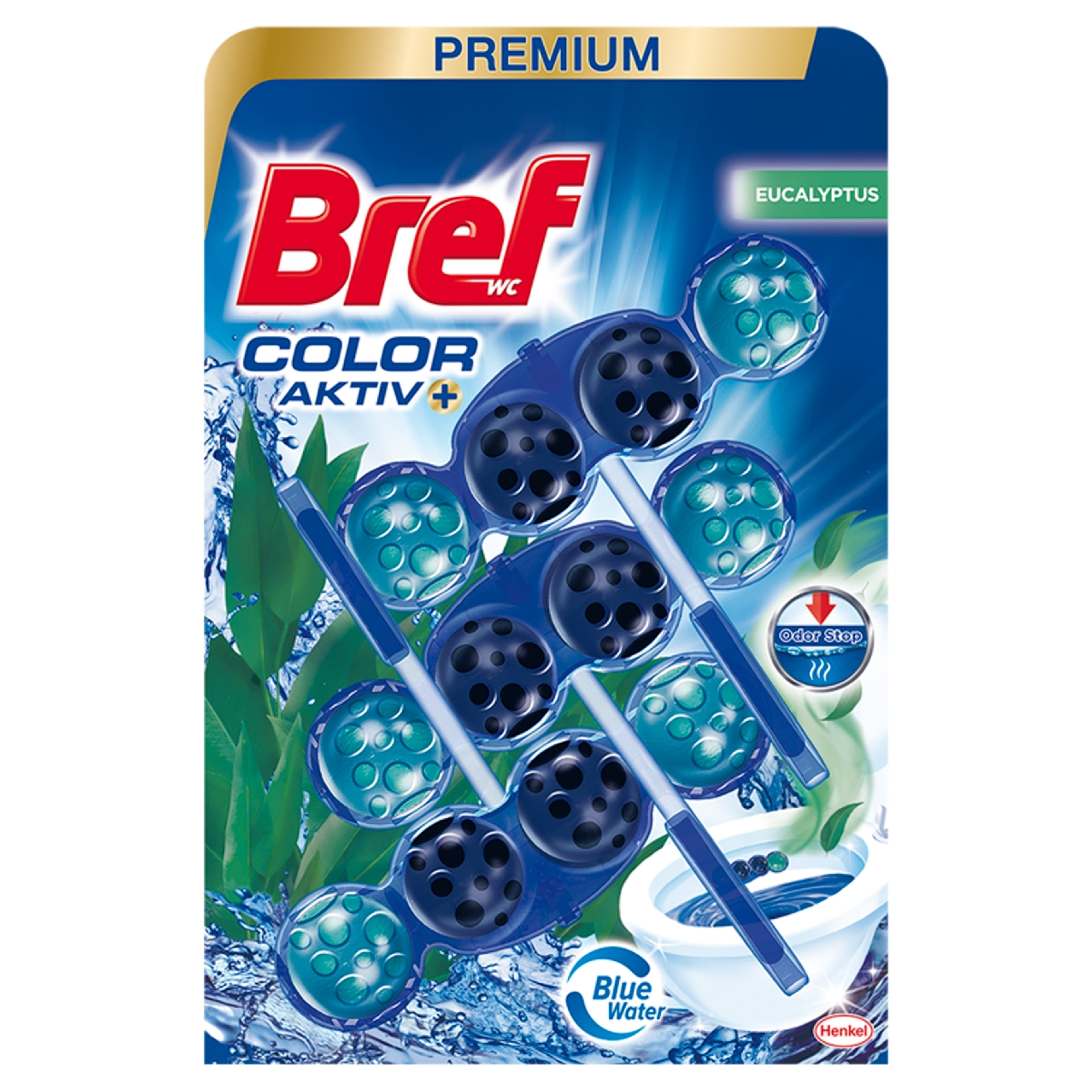 Bref Blue Aktiv Eucalyptus WC illatosító (3x50 g) - 150 g