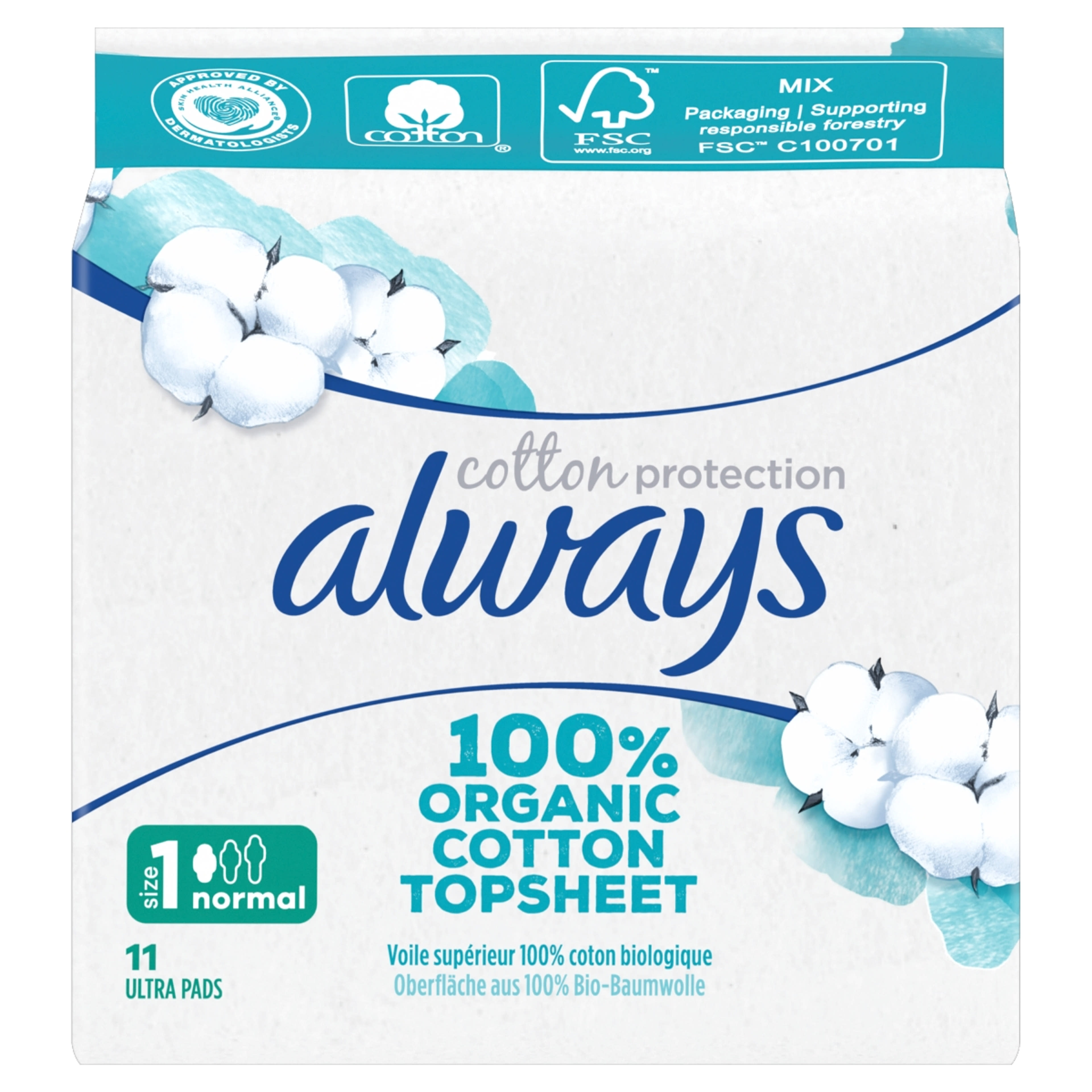 Always Cotton Protection Ultra Normal egészségügyi betét - 11 db-1