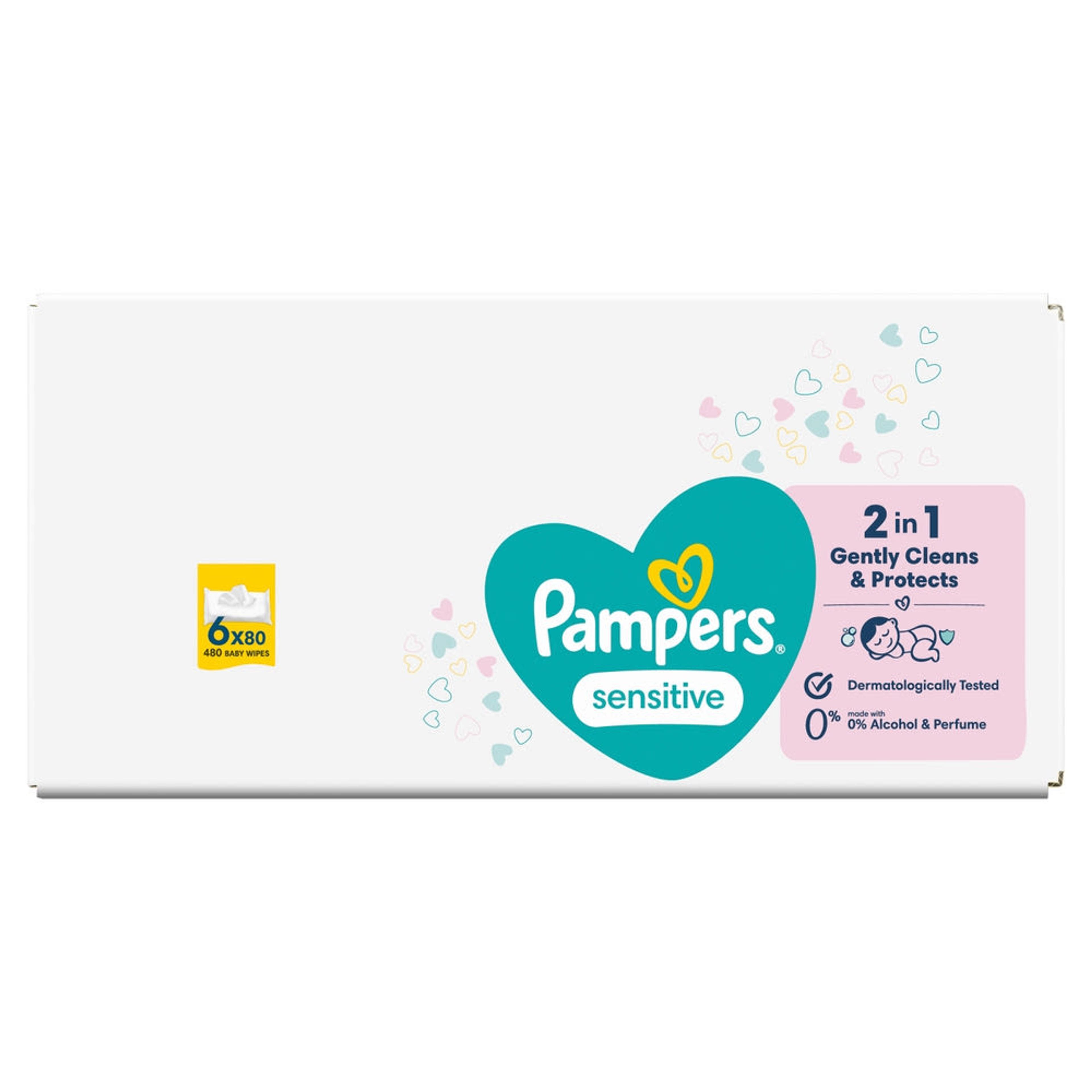 Pampers Sensitive nedves törlőkendő (6*80) - 480 db