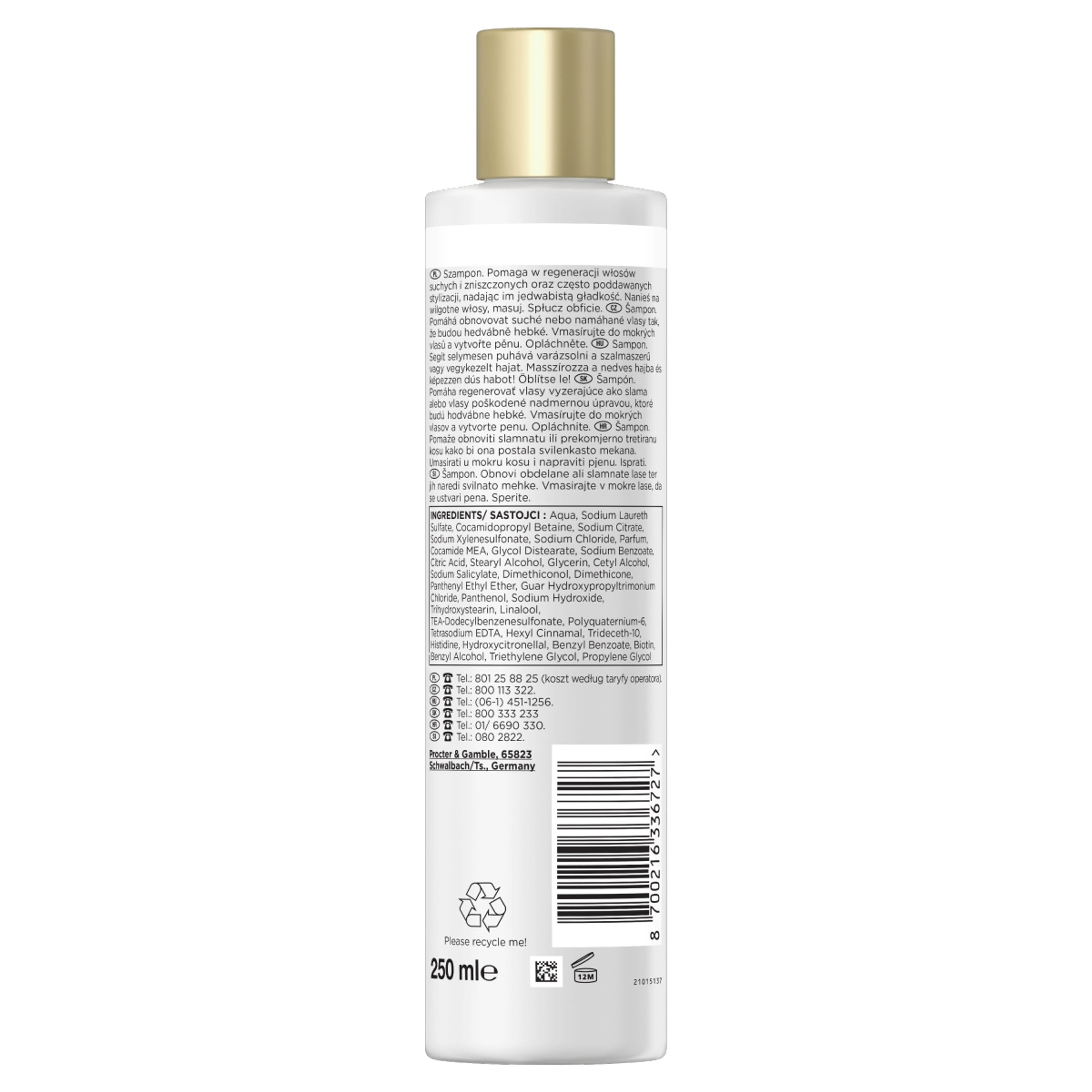 Pantene Silky & Glowing sampon biotinnal és rekonstruáló keratinnal, száraz hajra - 250 ml-2