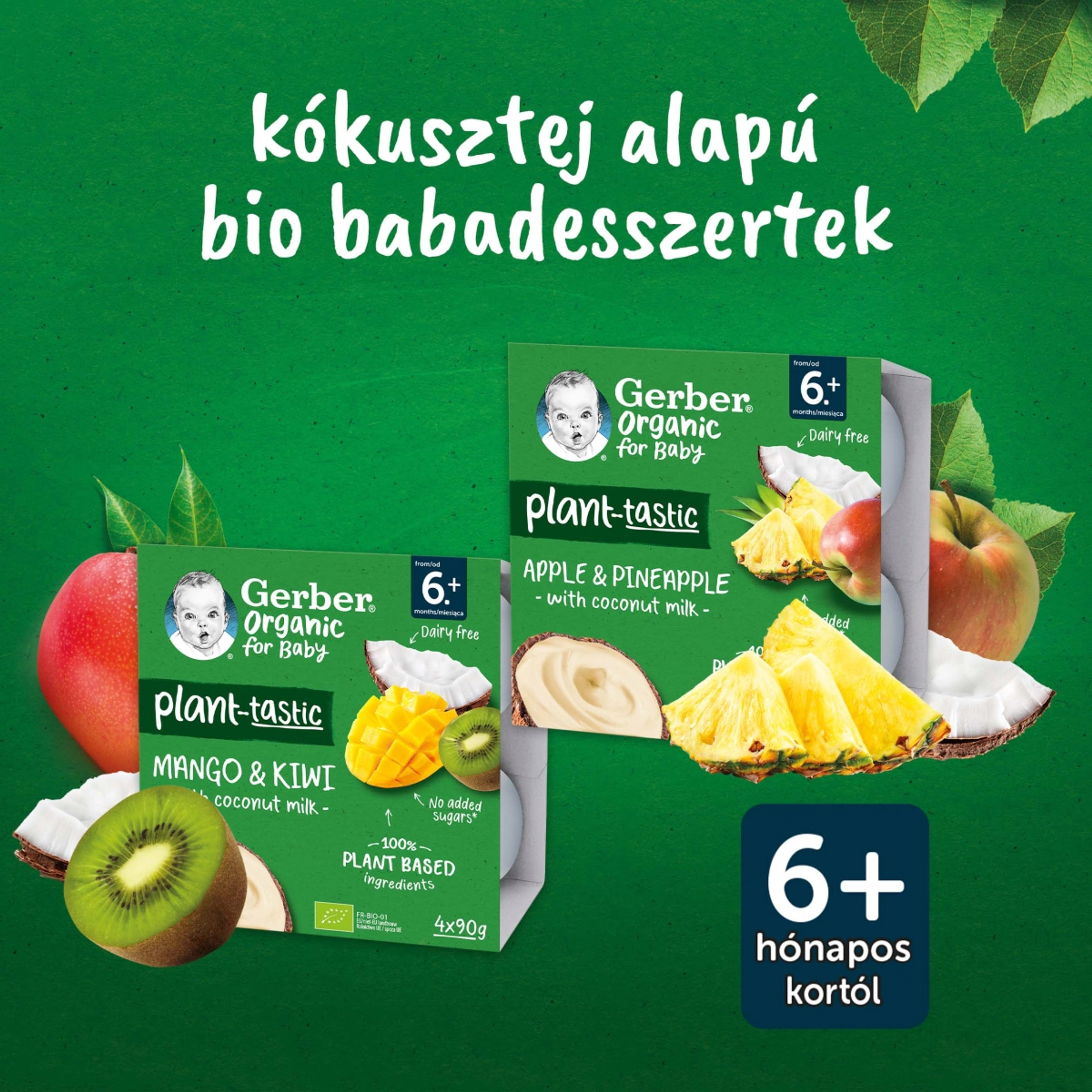 Gerber Organic kókusztej alapú mangó-kiwi ízű bio babadesszert 6 hónapos kortól 4 x 90 g - 360 g-7