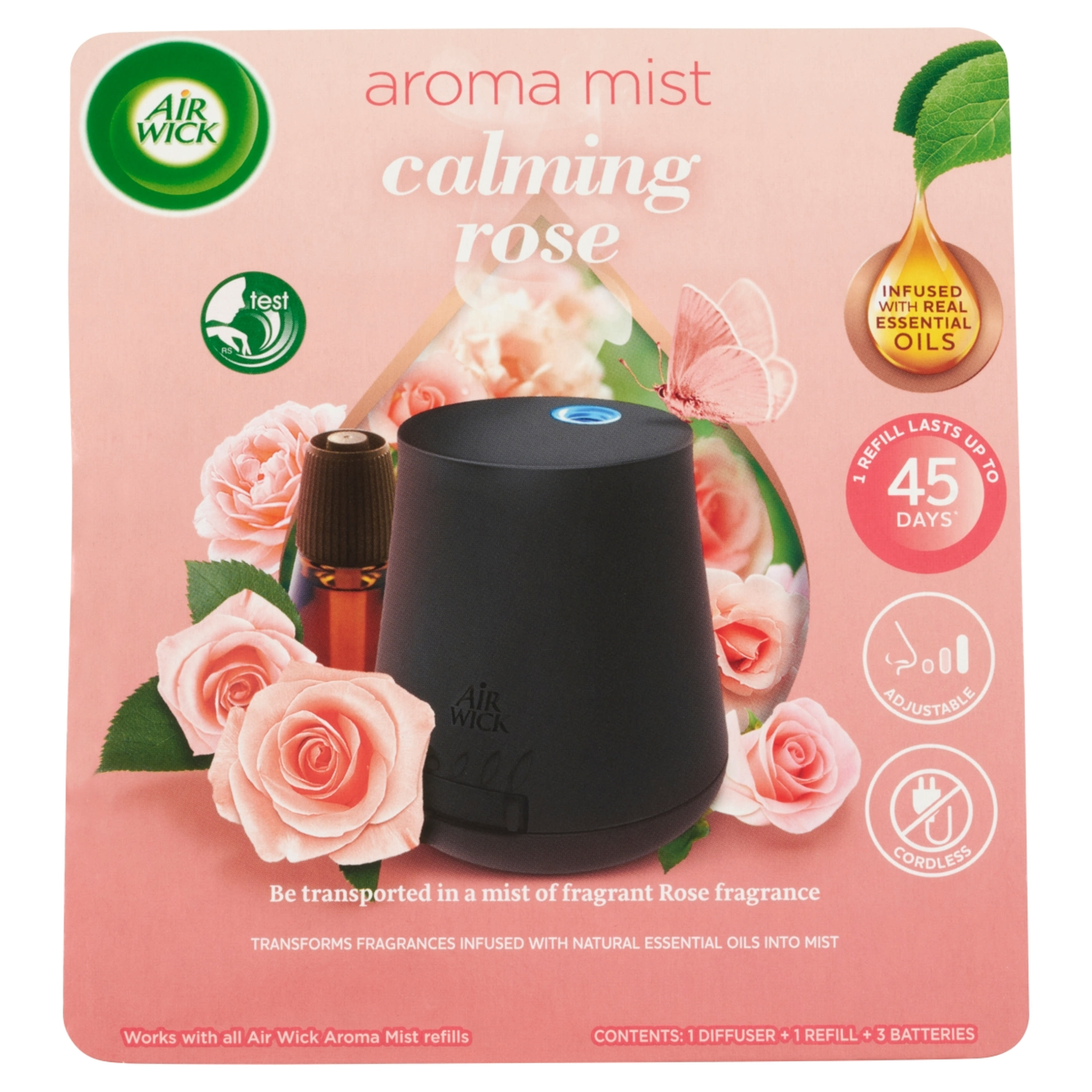 Air Wick Aroma Mist Nyugtató rózsa illat aroma diffúzor készülék és utántöltő - 20 ml-1