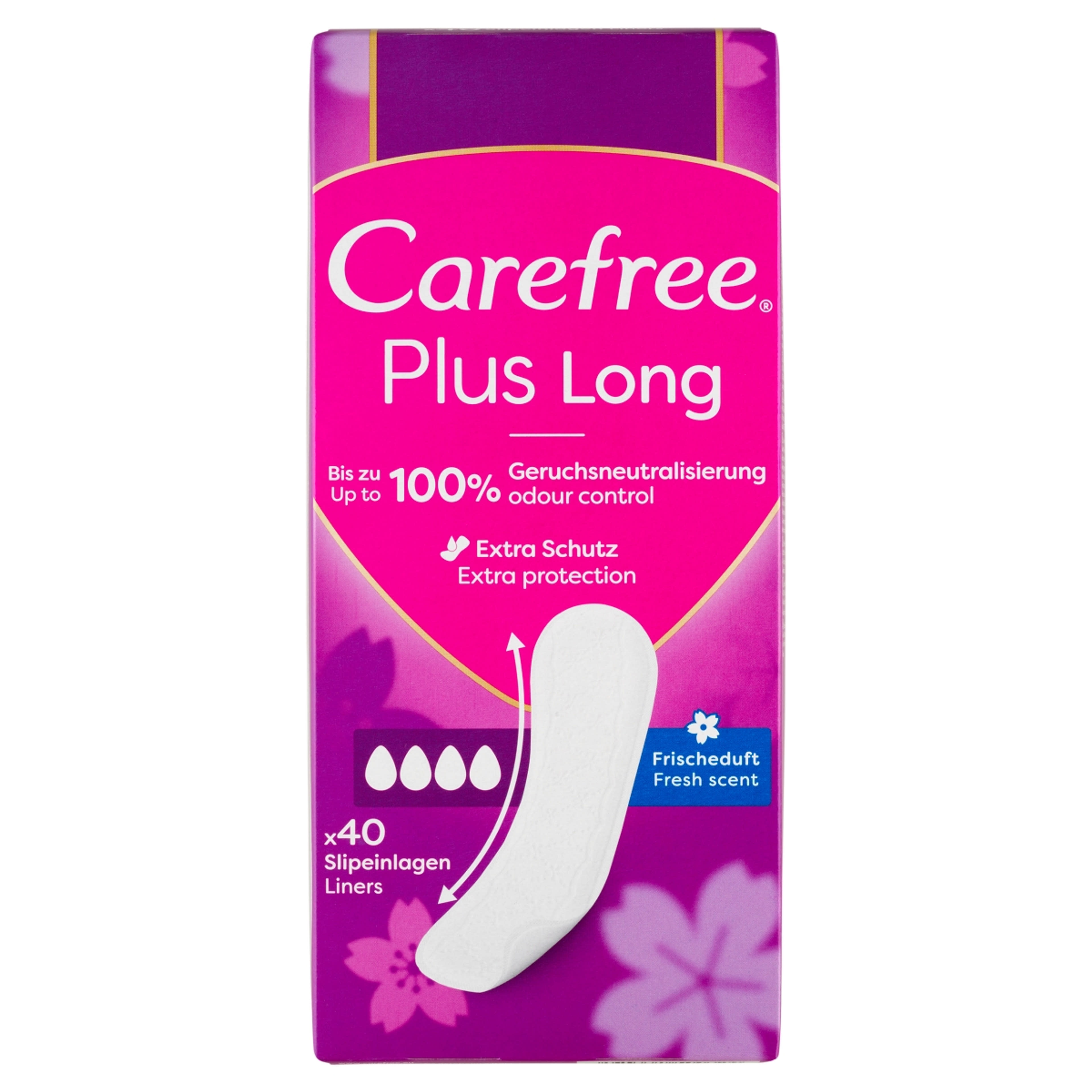 Carefree Plus Long tisztasági betét friss illattal - 40 db