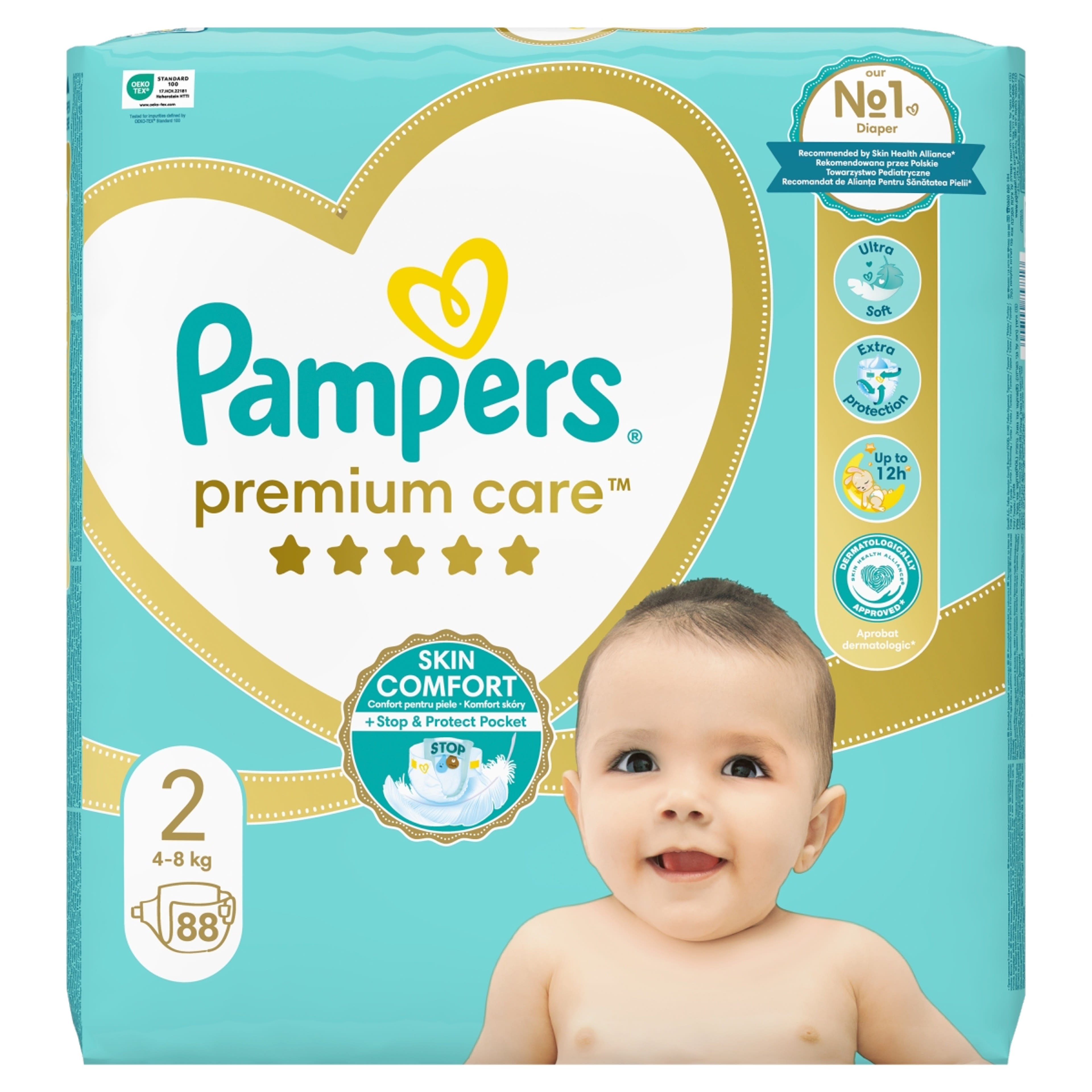 Pampers Premium Care pelenka, 2-es méret, 4kg - 8kg - 88 db-1