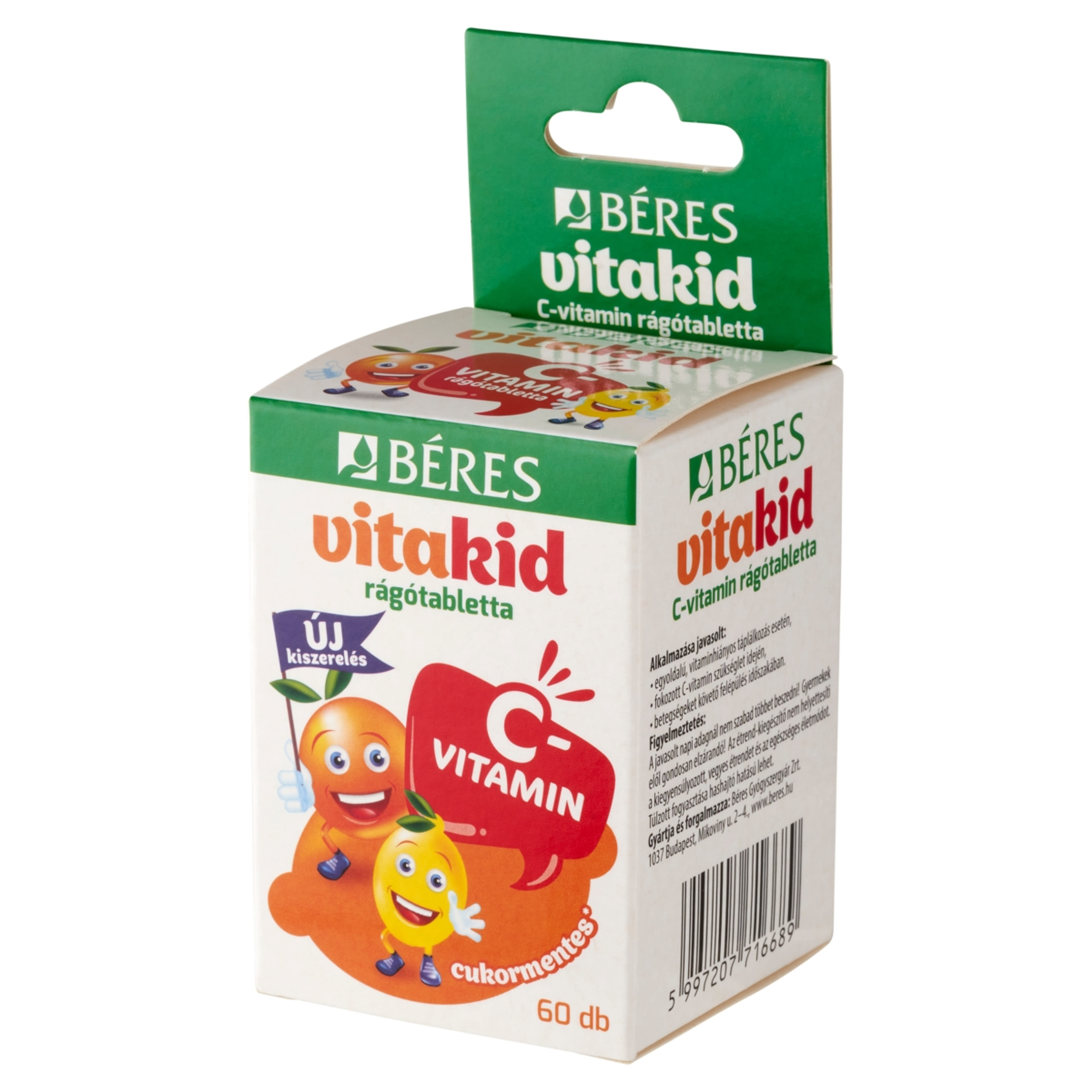 Béres Vitakid C-vitamin rágótabletta étrend-kiegészítő citrom és narancs ízben - 60 db-2