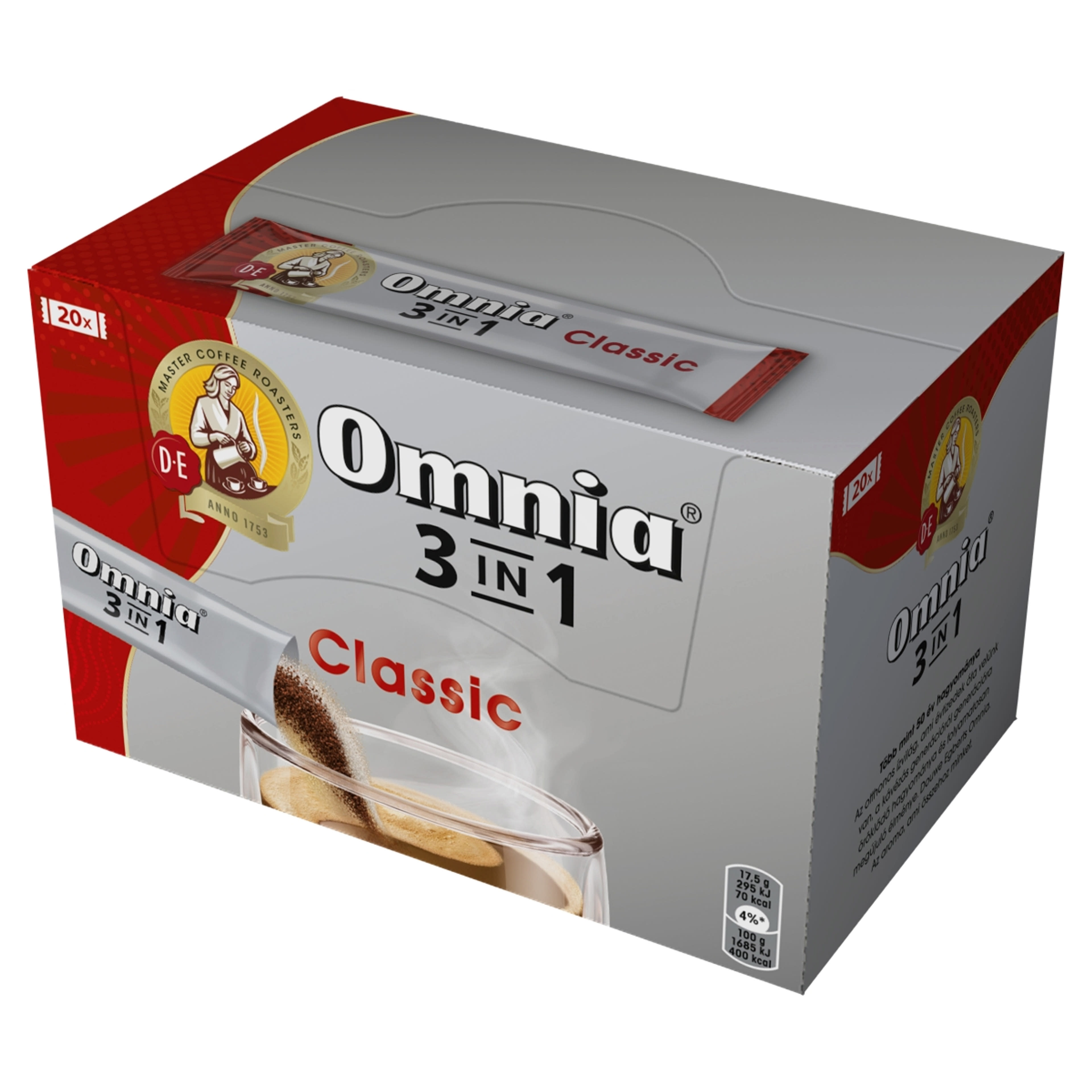 Douwe Egberts Omnia 3in1 Classic Instant kávéital - 20 db-2