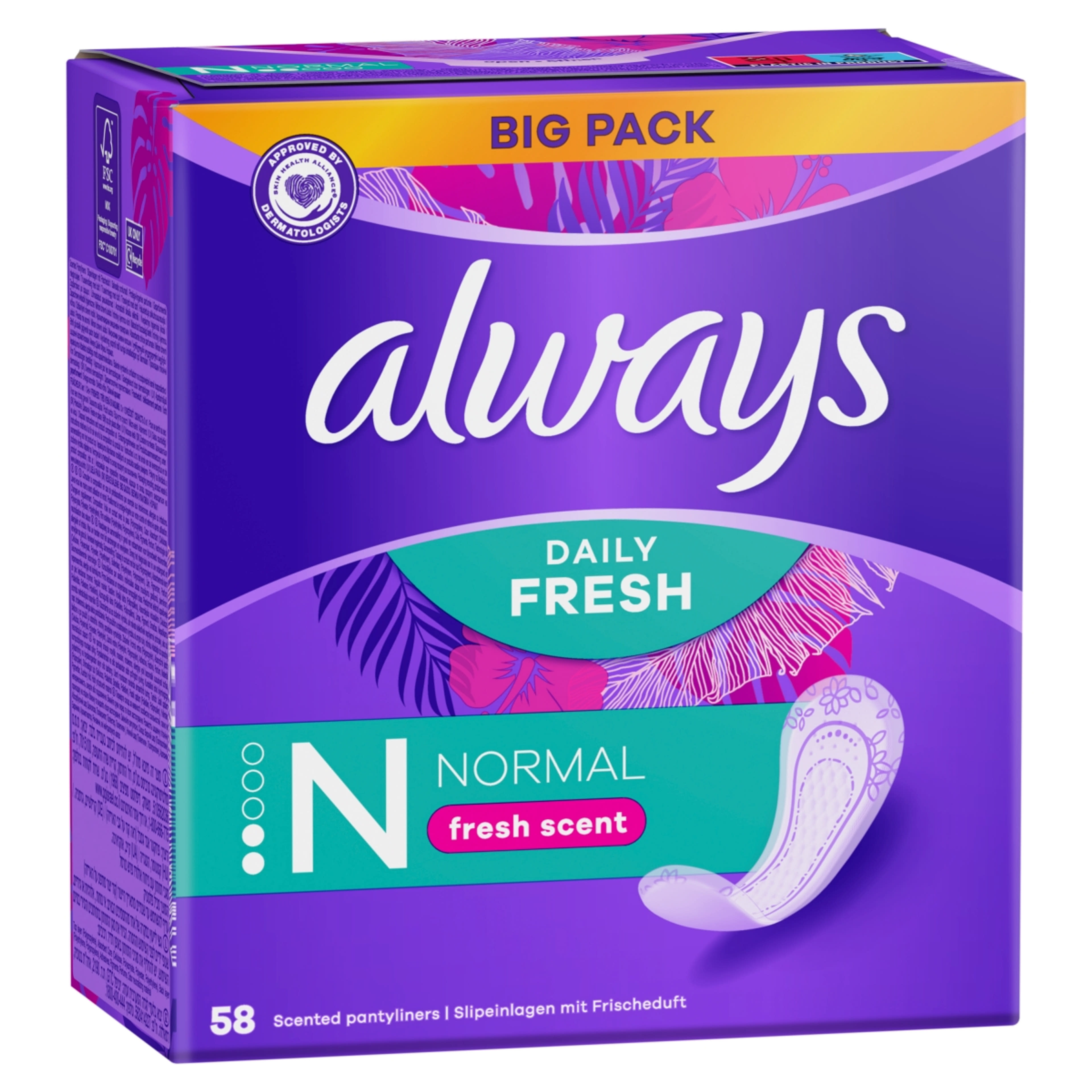 Always Dailies Fresh & Protect Normal Fresh tisztasági betét - 58 db-2