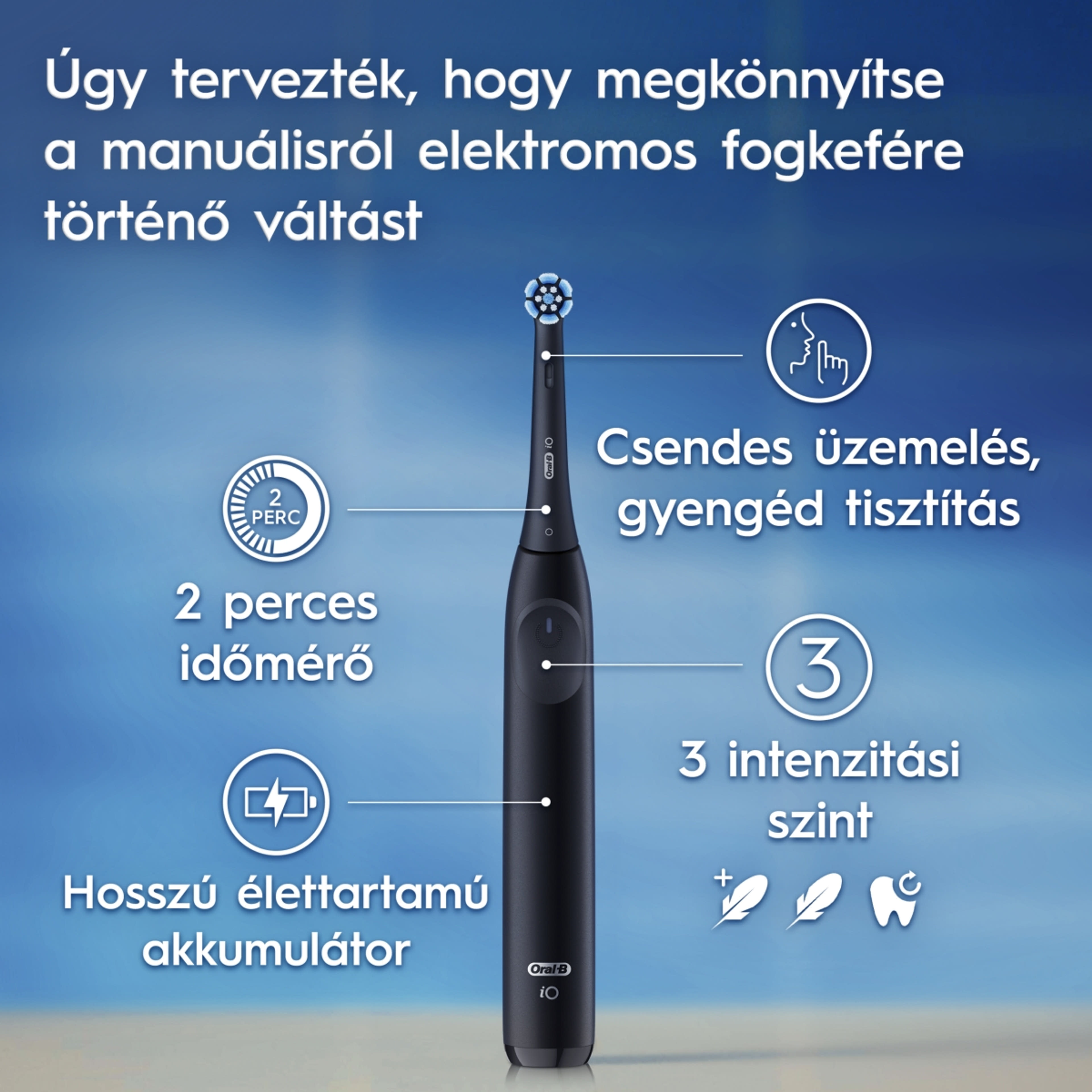 Oral-B iO 2 elektromos fogkefe /éjfekete és erdőzöld - 2 db-6