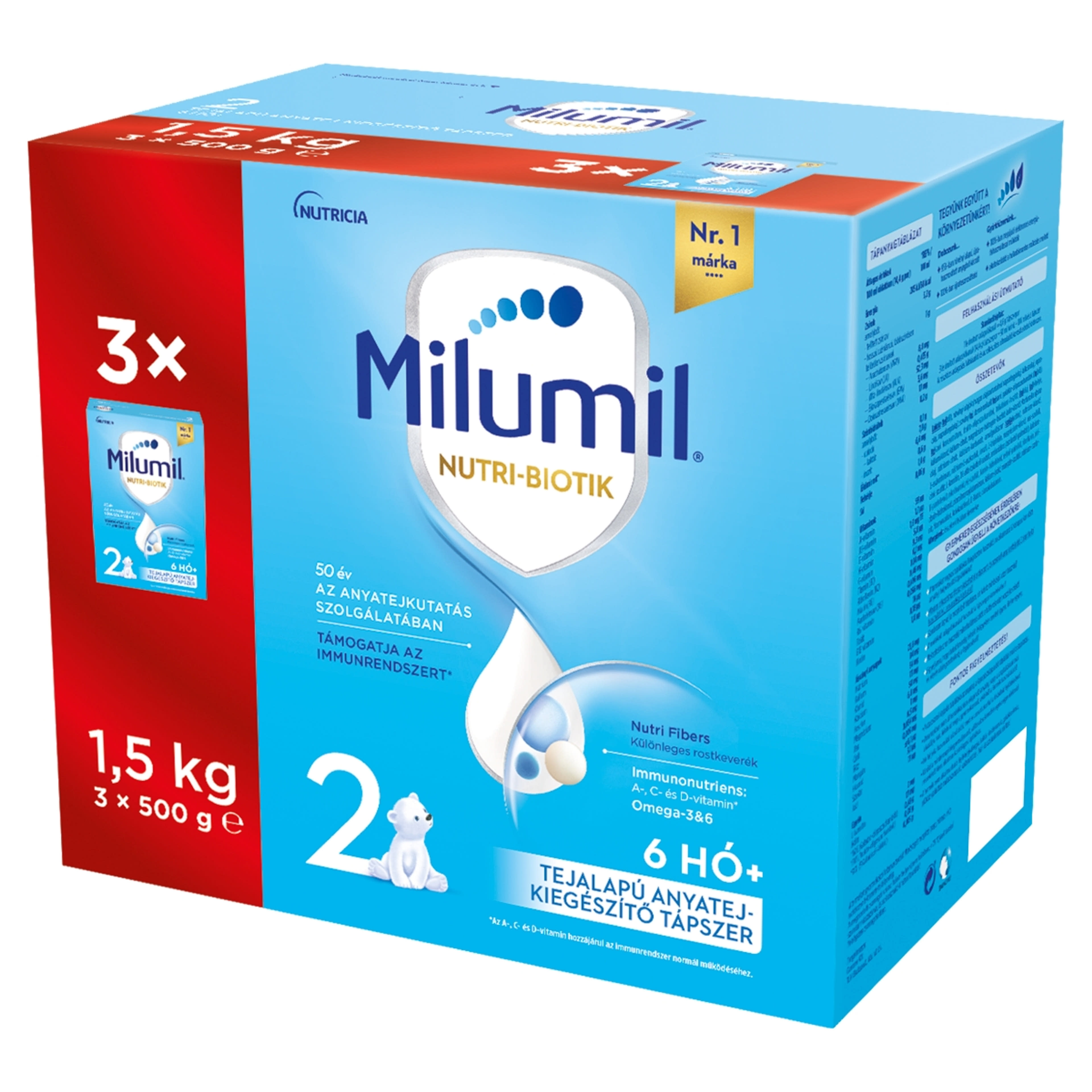 Milumil 2 tejalapú anyatej-kiegészítő tápszer 6-12 hónapos korig - 1500 g-2
