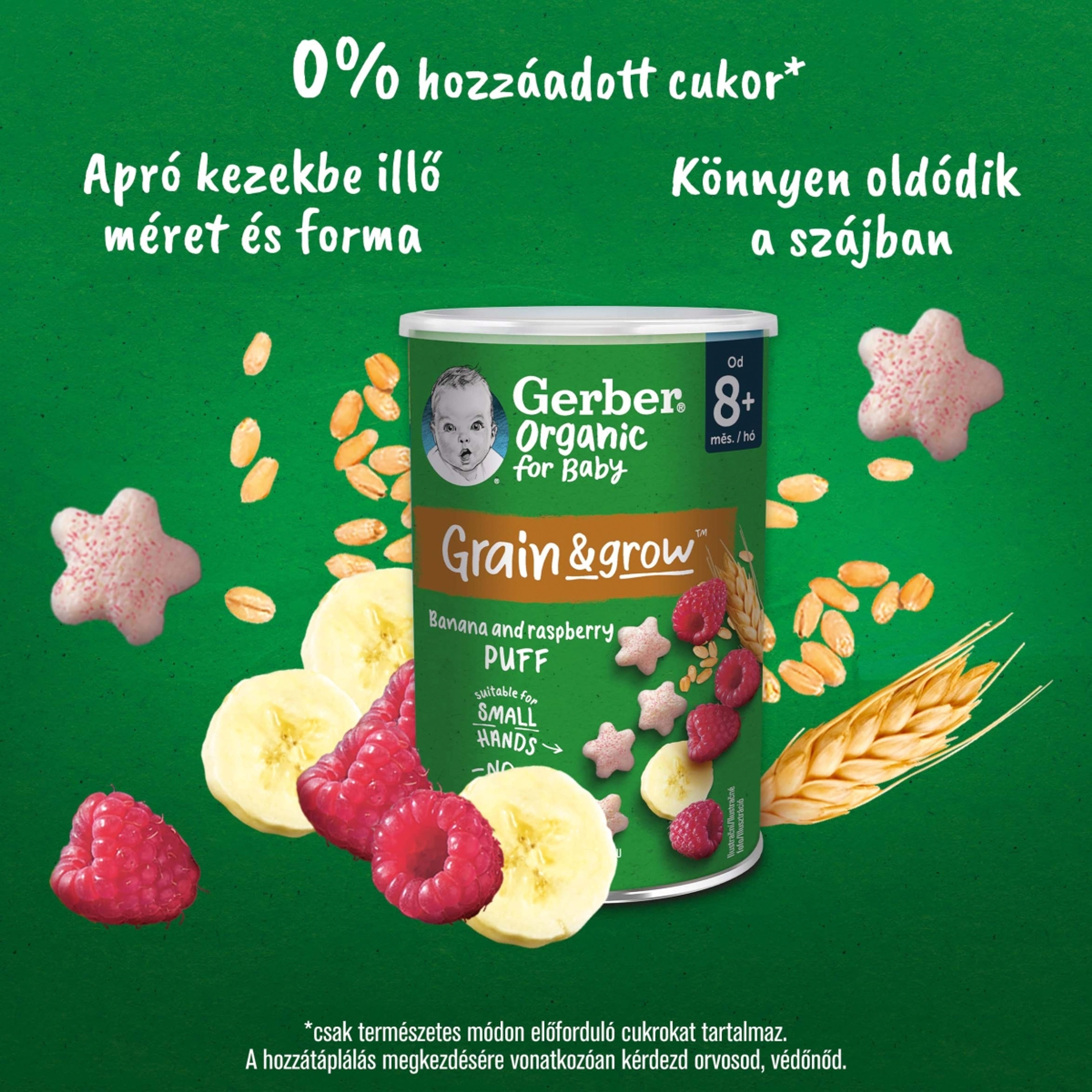 Gerber Organic banános és málnás bio gabonasnack 8 hónapos kortól - 35 g-5