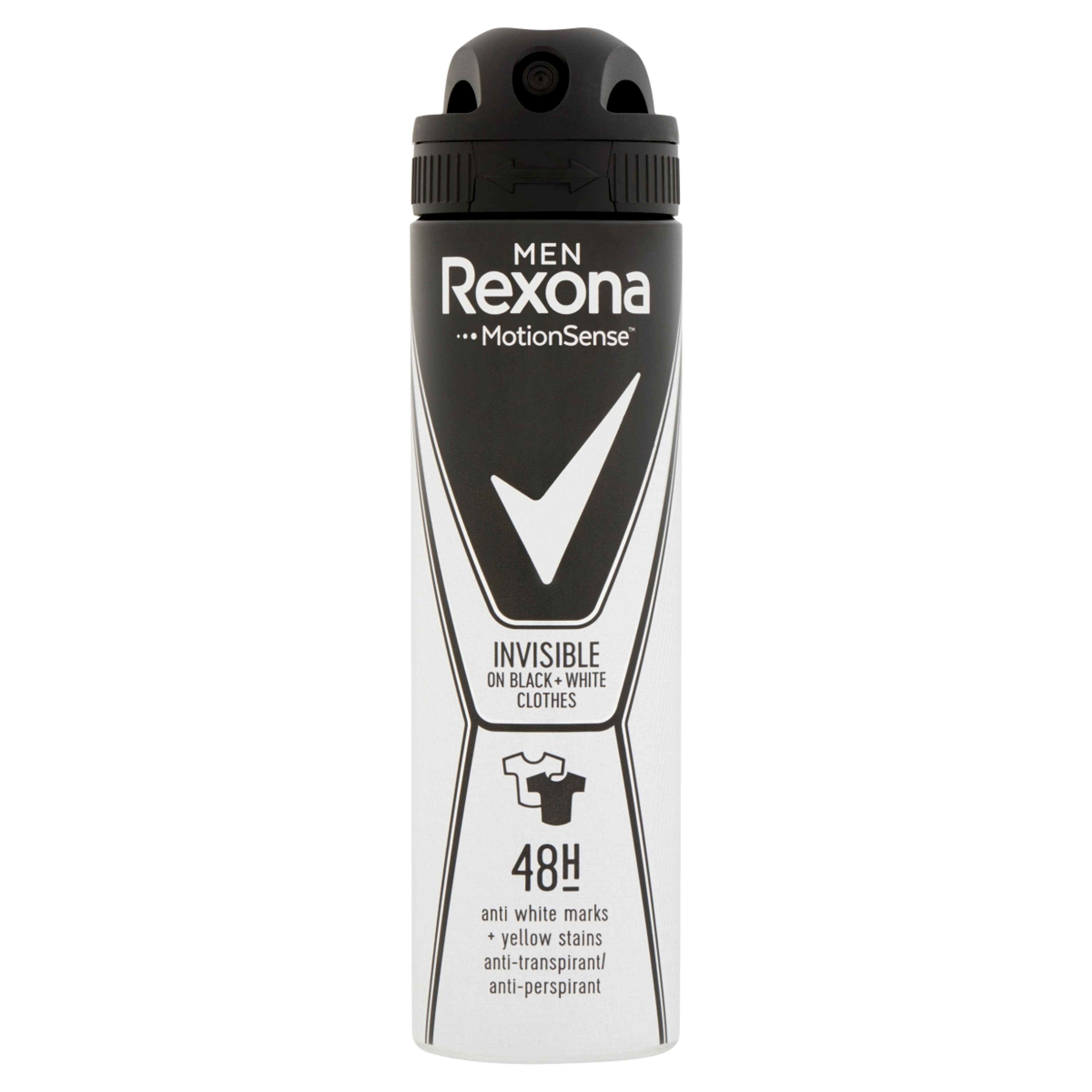 Rexona Men Invisible Black + White 48H férfi izzadásgátló dezodor - 150 ml-1