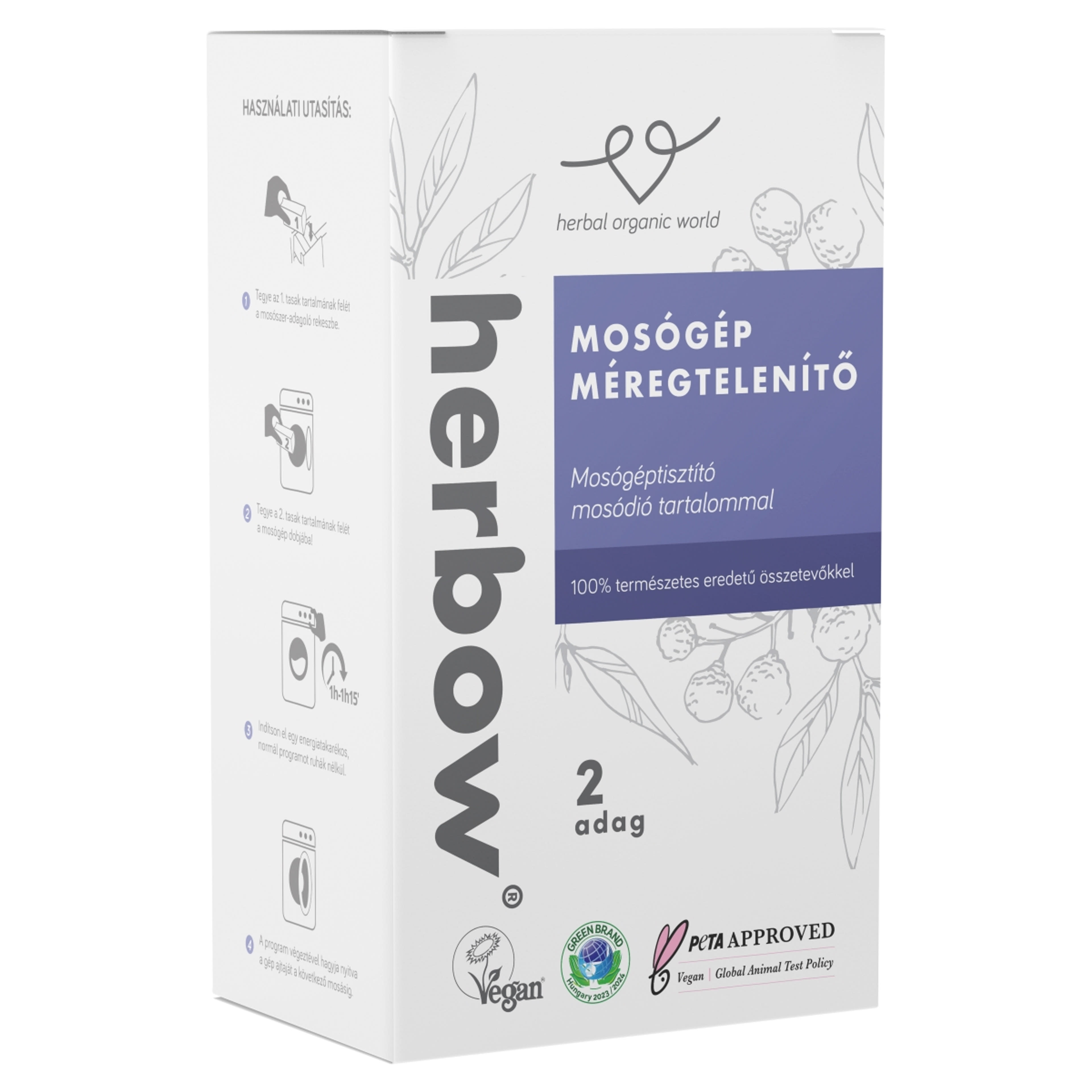 Herbow mosógép méregtelenítő 2 x 100 g - 200 g