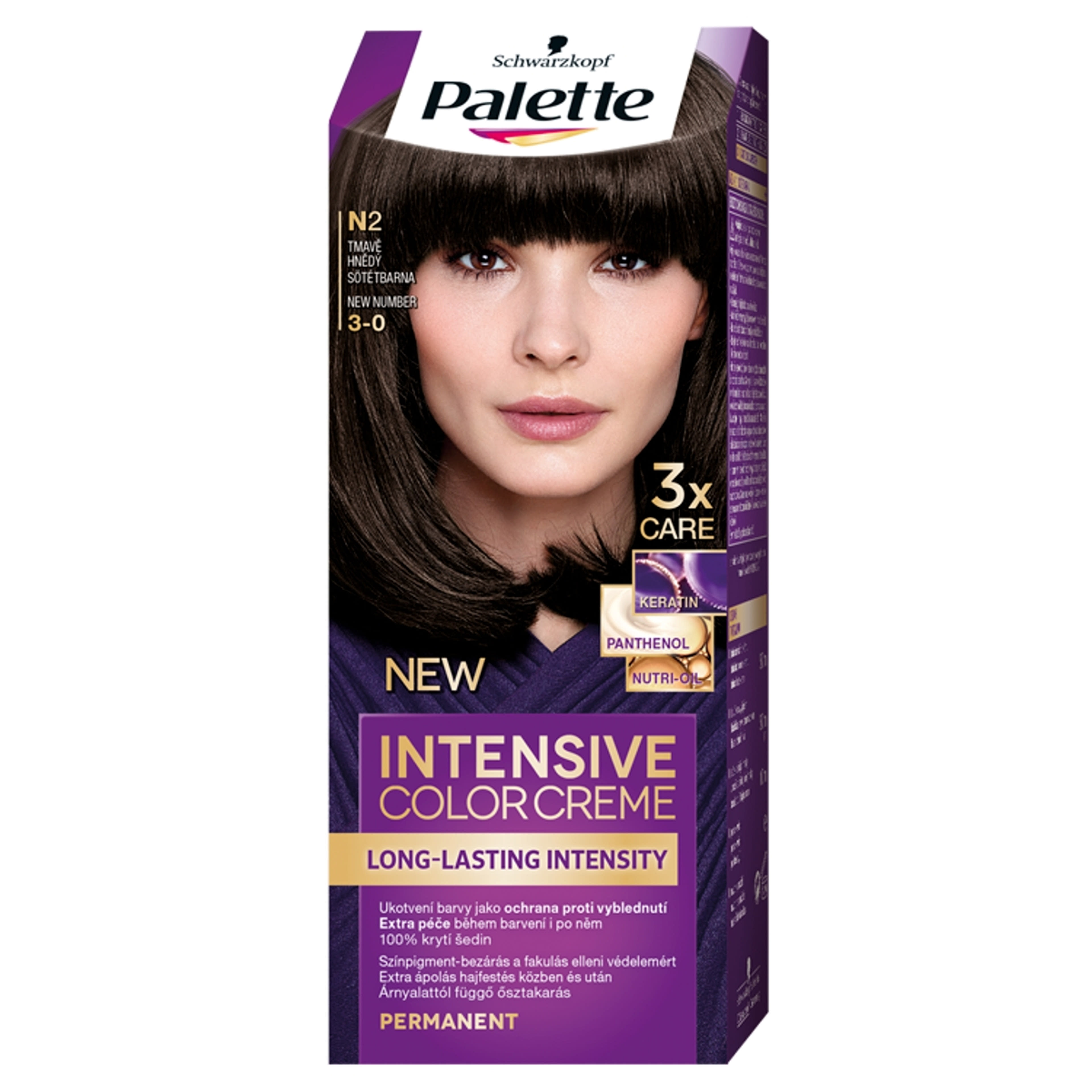 Schwarzkopf Palette Intensive Color Creme hajfesték N2 sötétbarna - 1 db