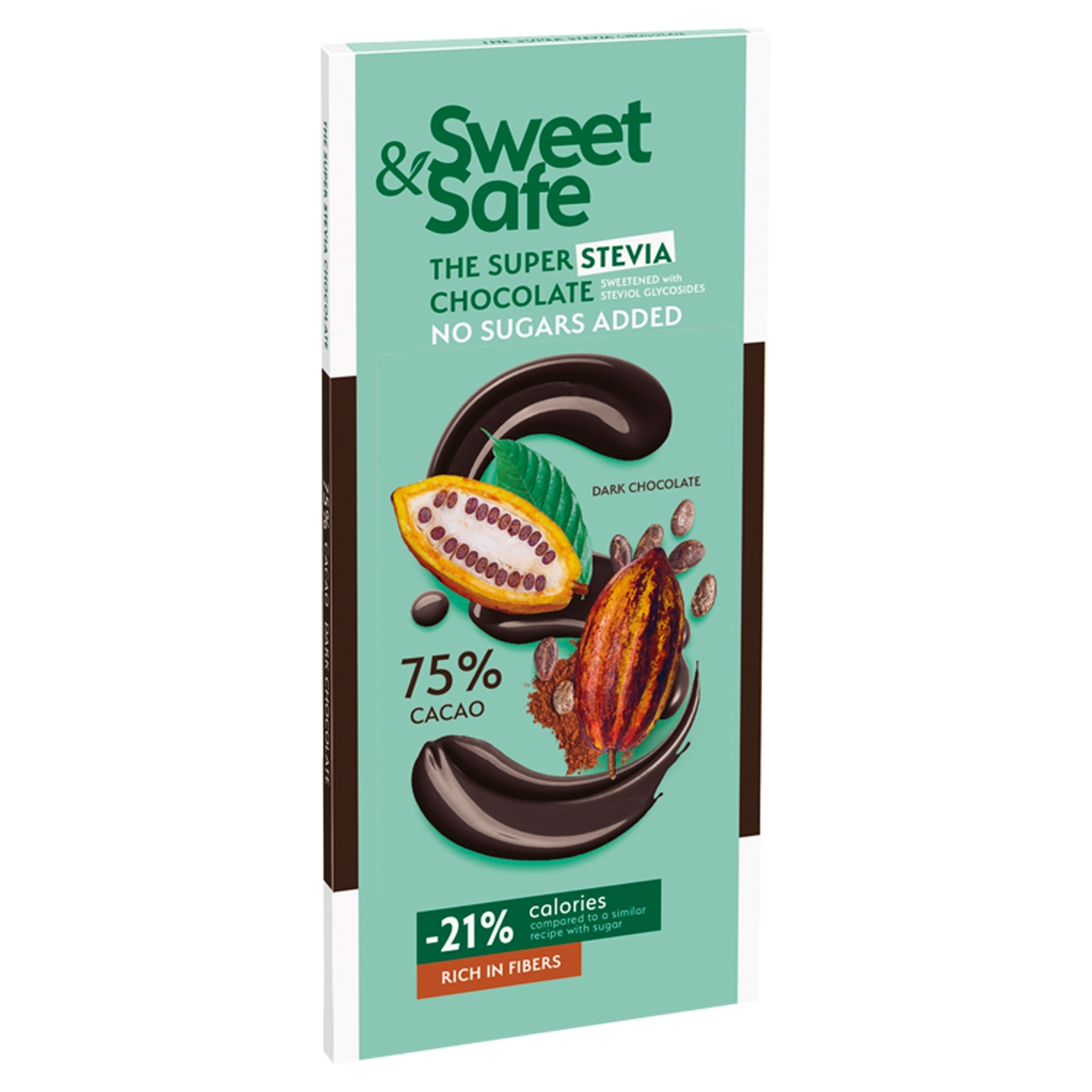Sweet & Safe étcsokoládé steviával - 90 g